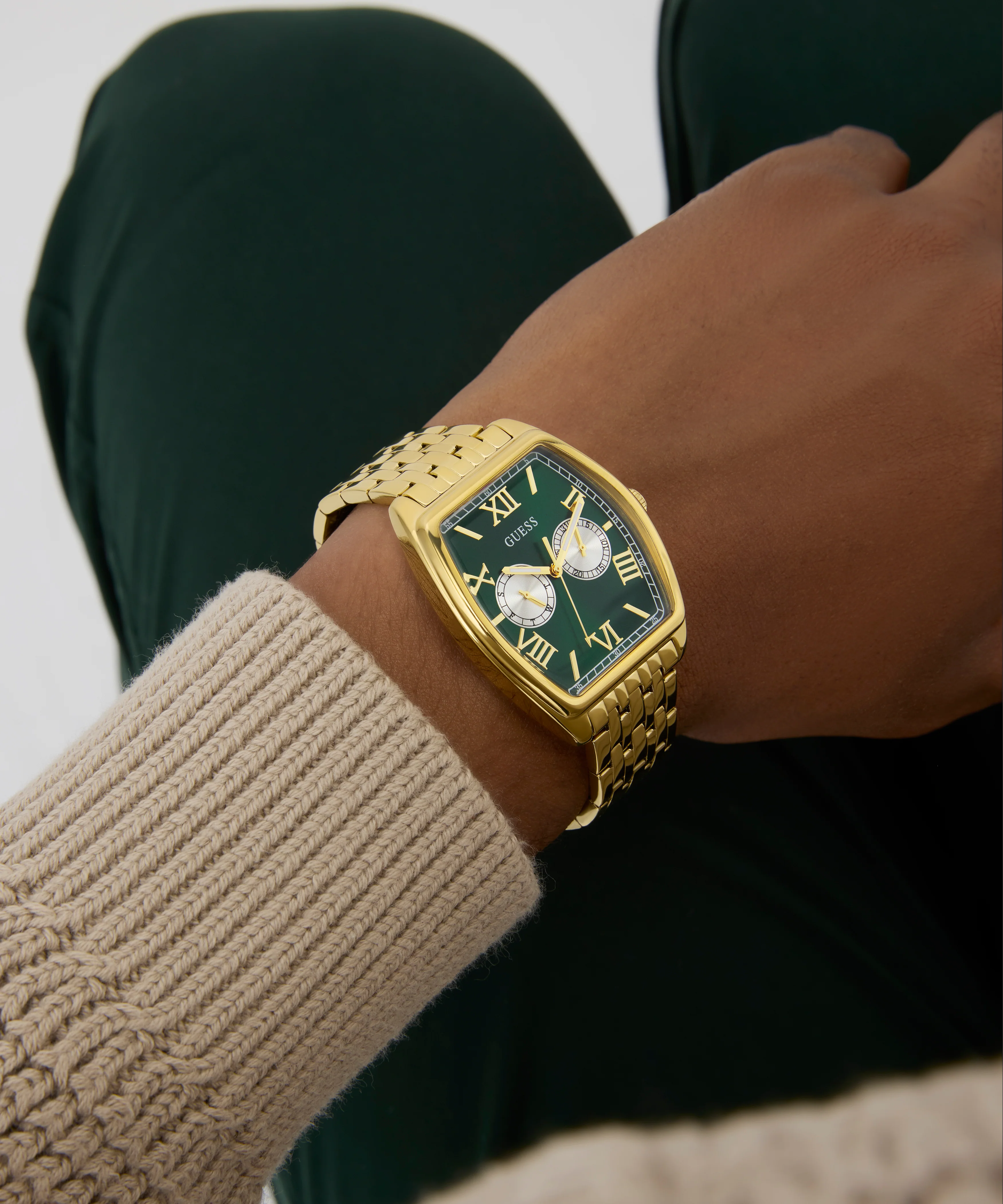 GUESS Mens Gold Tone Multi-function Watch - Image 5