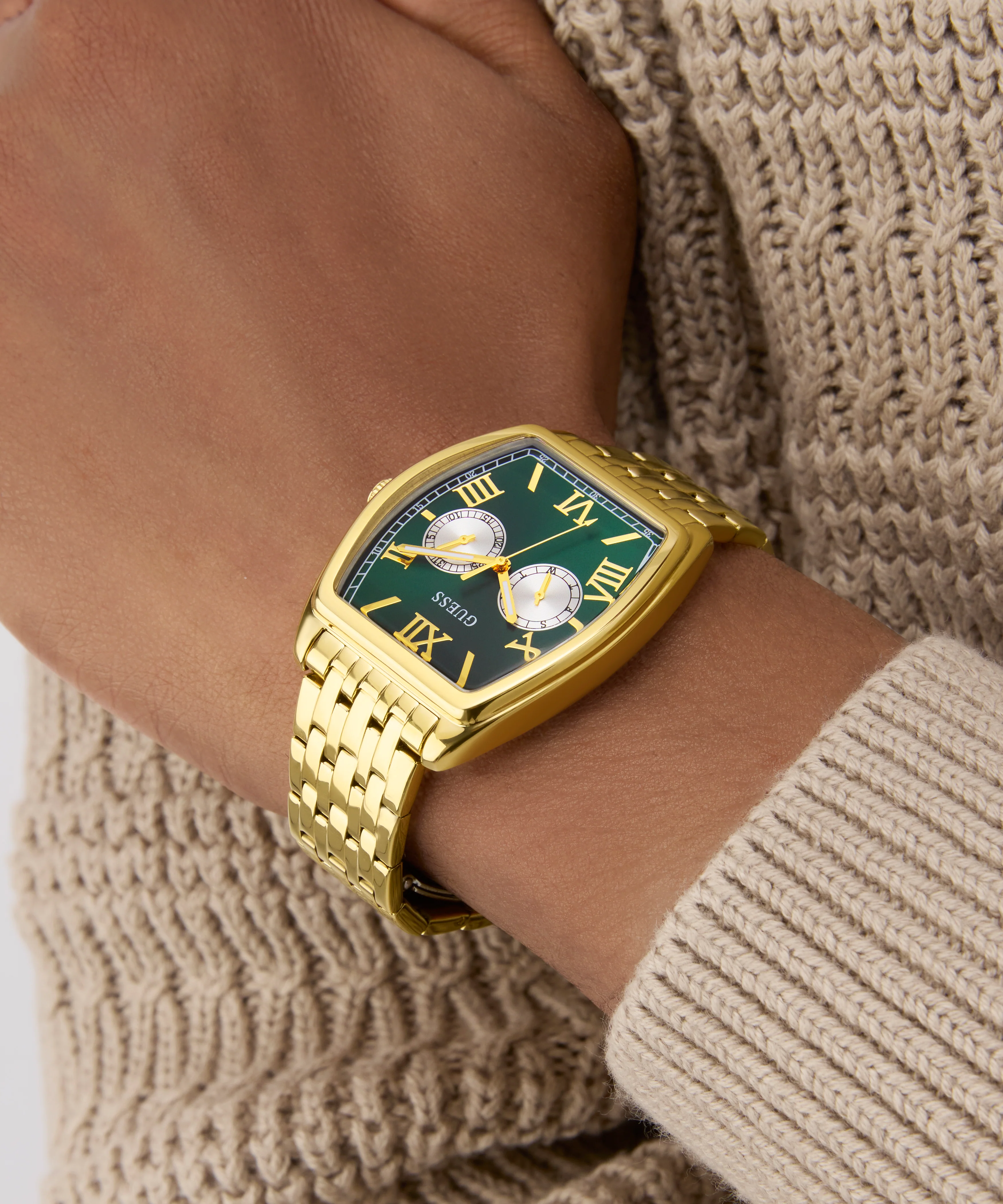 GUESS Mens Gold Tone Multi-function Watch - Image 6