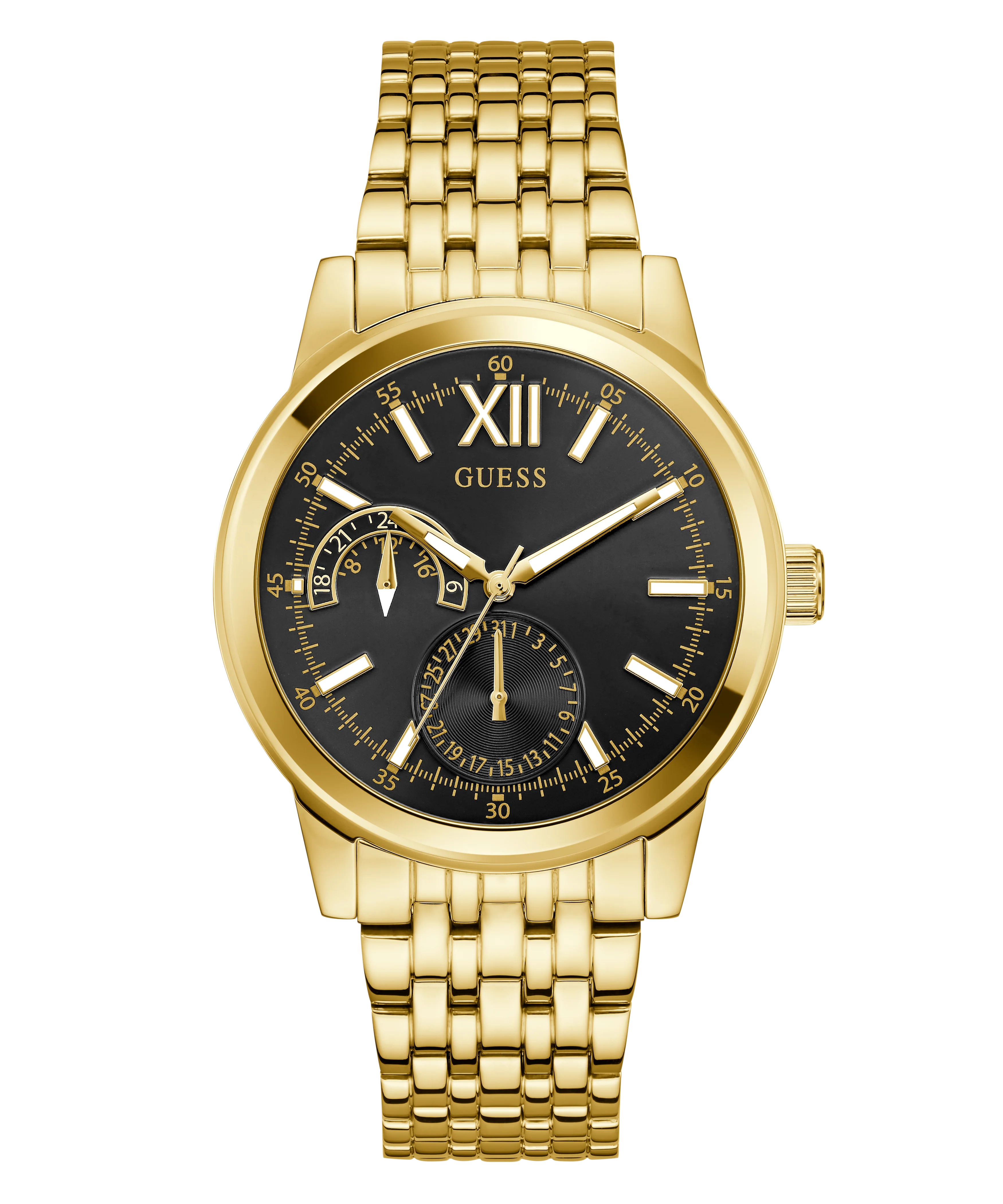 GUESS Mens Gold Tone Multi-function Watch - Image 4