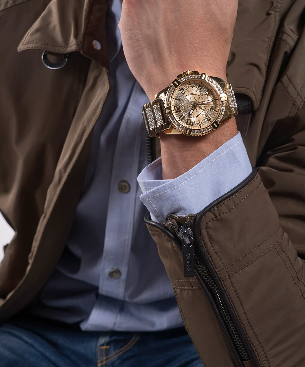 GUESS Mens Gold Tone Multi-function Watch - Image 3