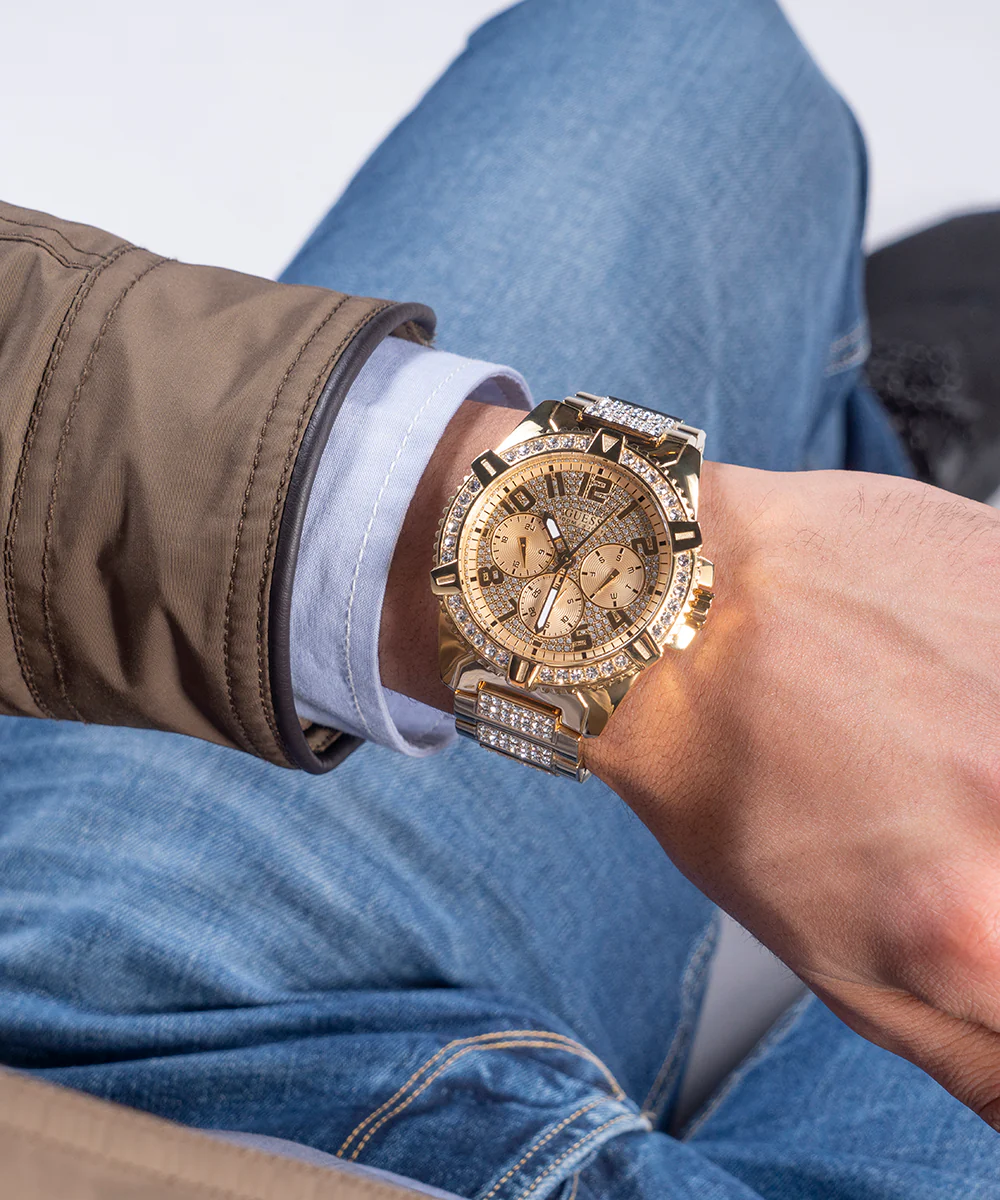 GUESS Mens Gold Tone Multi-function Watch - Image 5