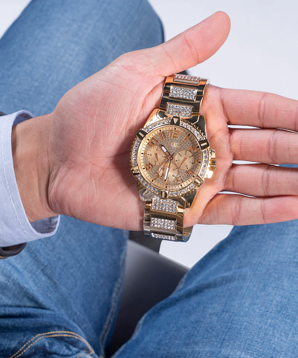 GUESS Mens Gold Tone Multi-function Watch - Image 6