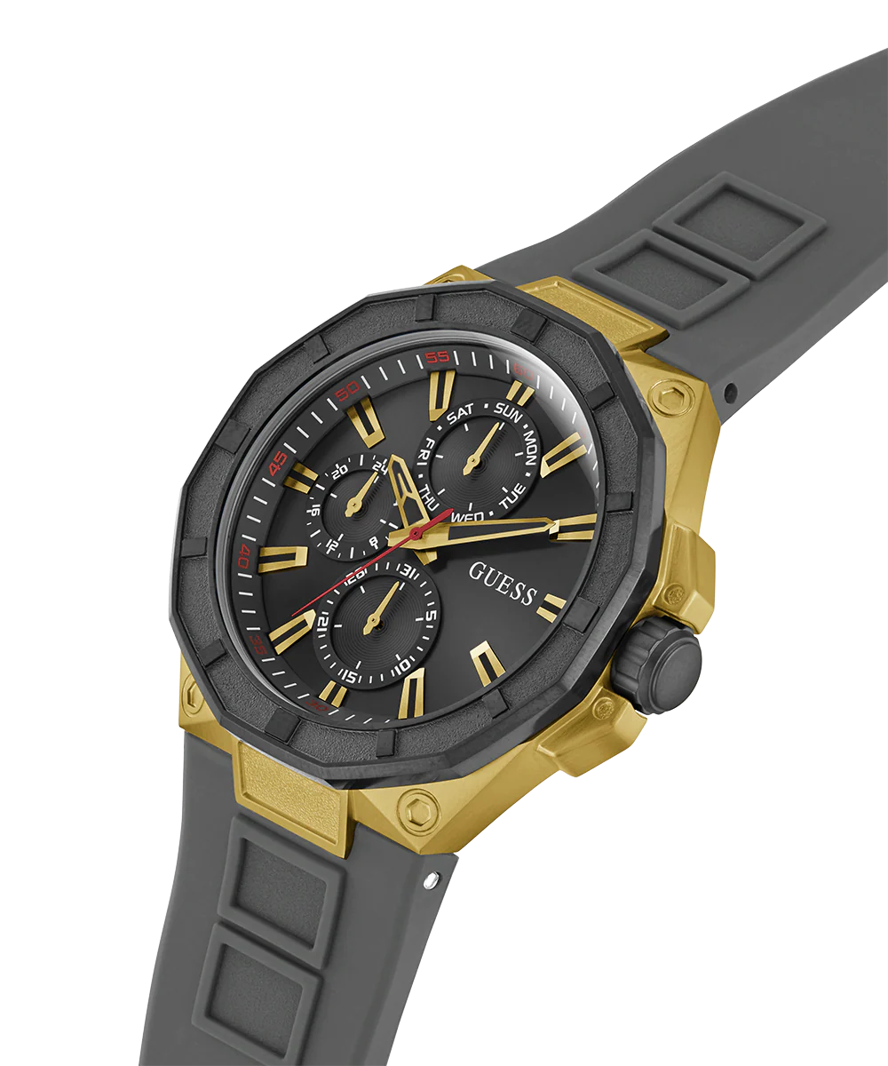 GUESS Mens Gray Gold Tone Multi-function Watch - Image 2