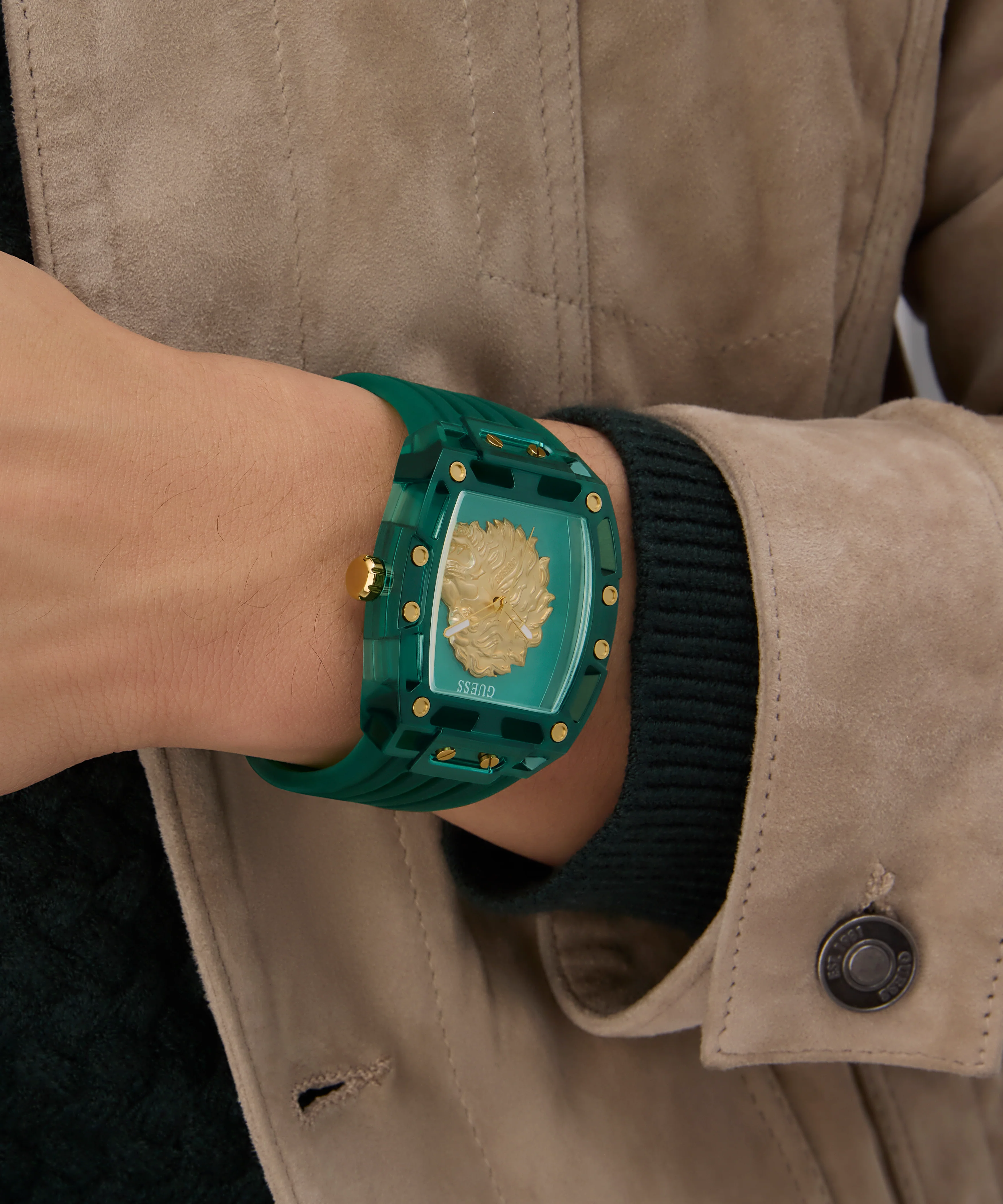 GUESS Mens Green Analog Watch - Image 3