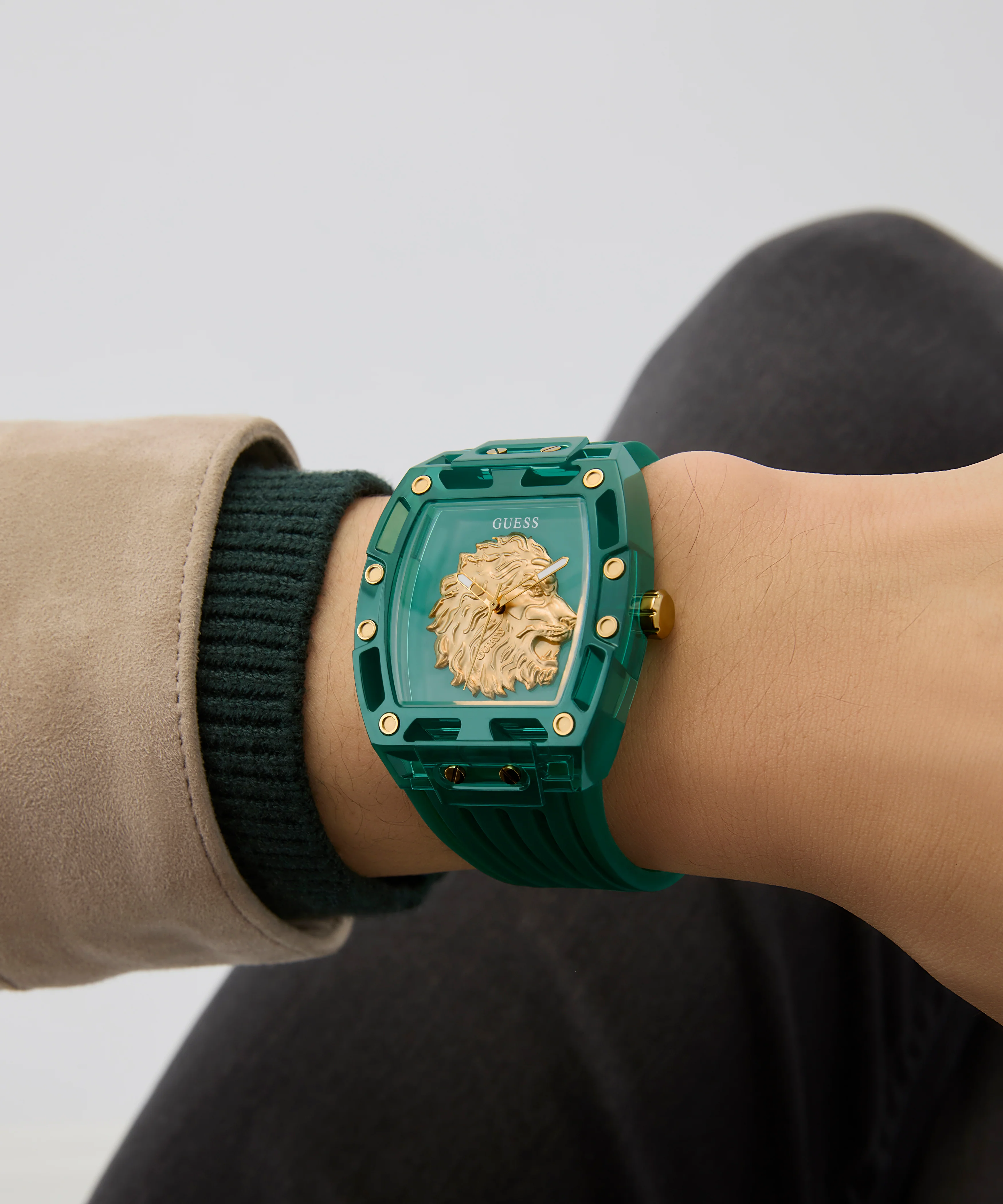 GUESS Mens Green Analog Watch - Image 5
