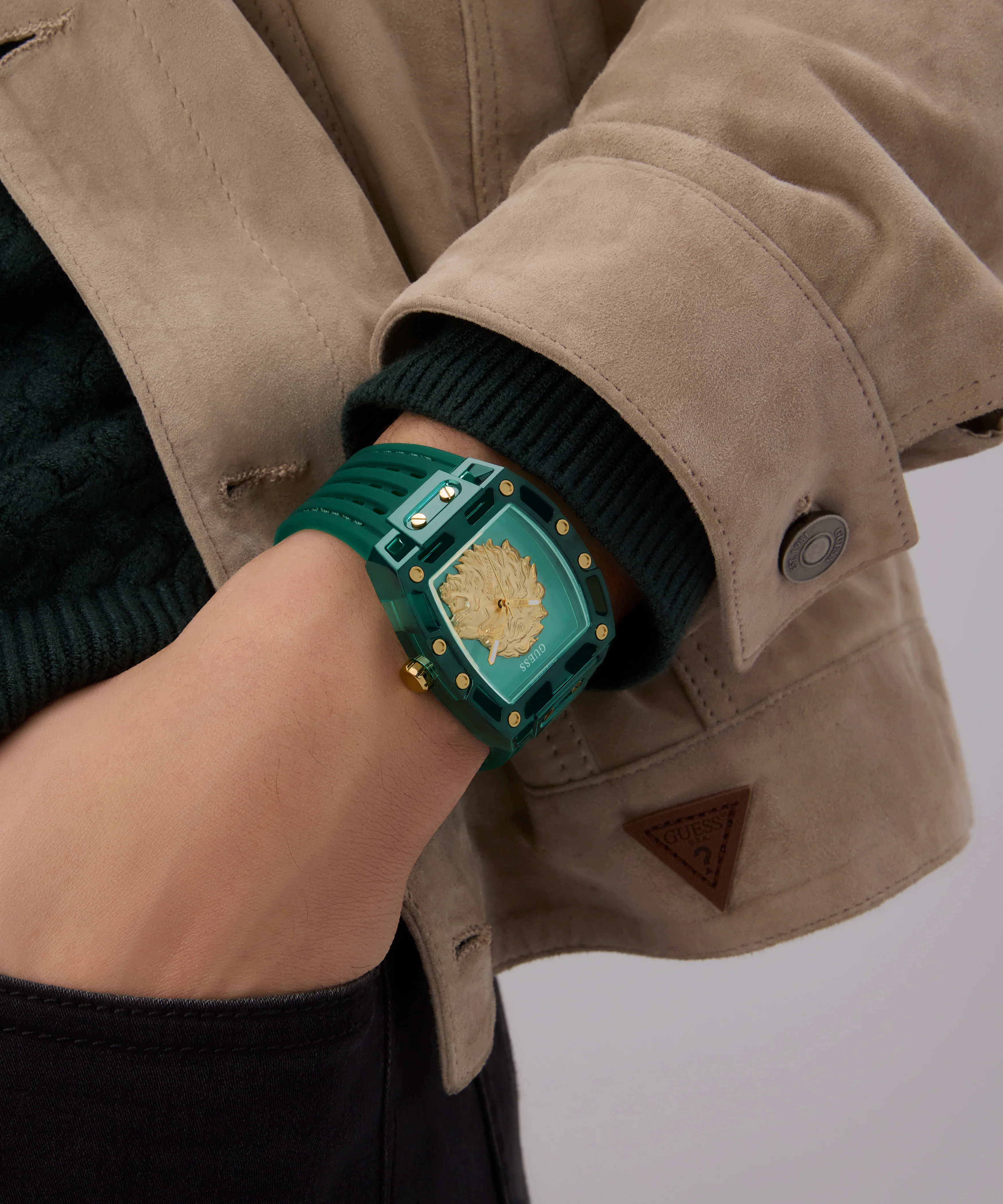 GUESS Mens Green Analog Watch - Image 6