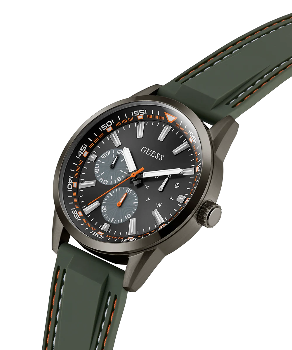 GUESS Mens Green Gunmetal Multi-function Watch - Image 3