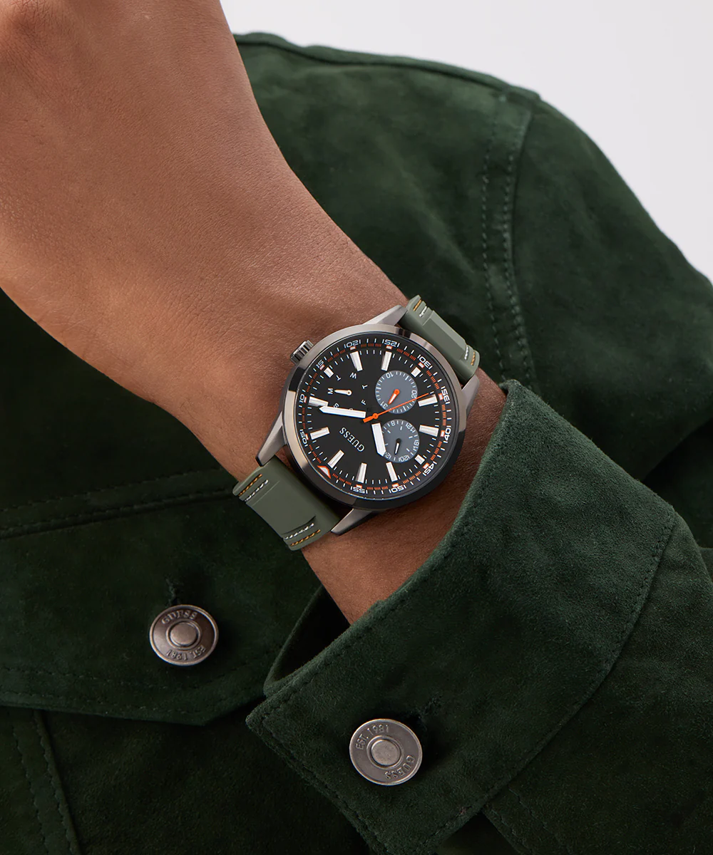 GUESS Mens Green Gunmetal Multi-function Watch - Image 6