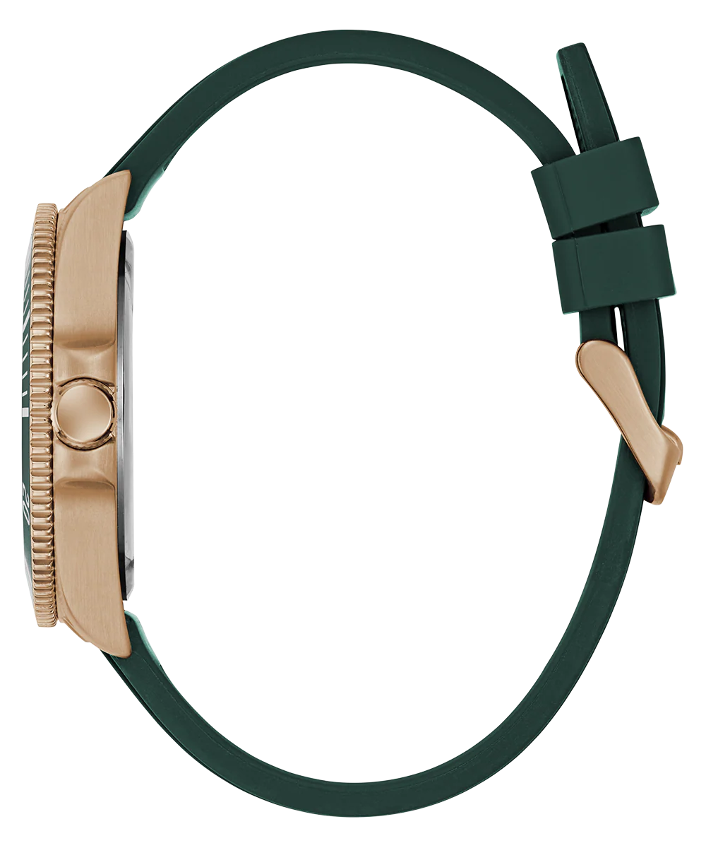 GUESS Mens Green Rose Gold Tone Analog Watch - Image 8