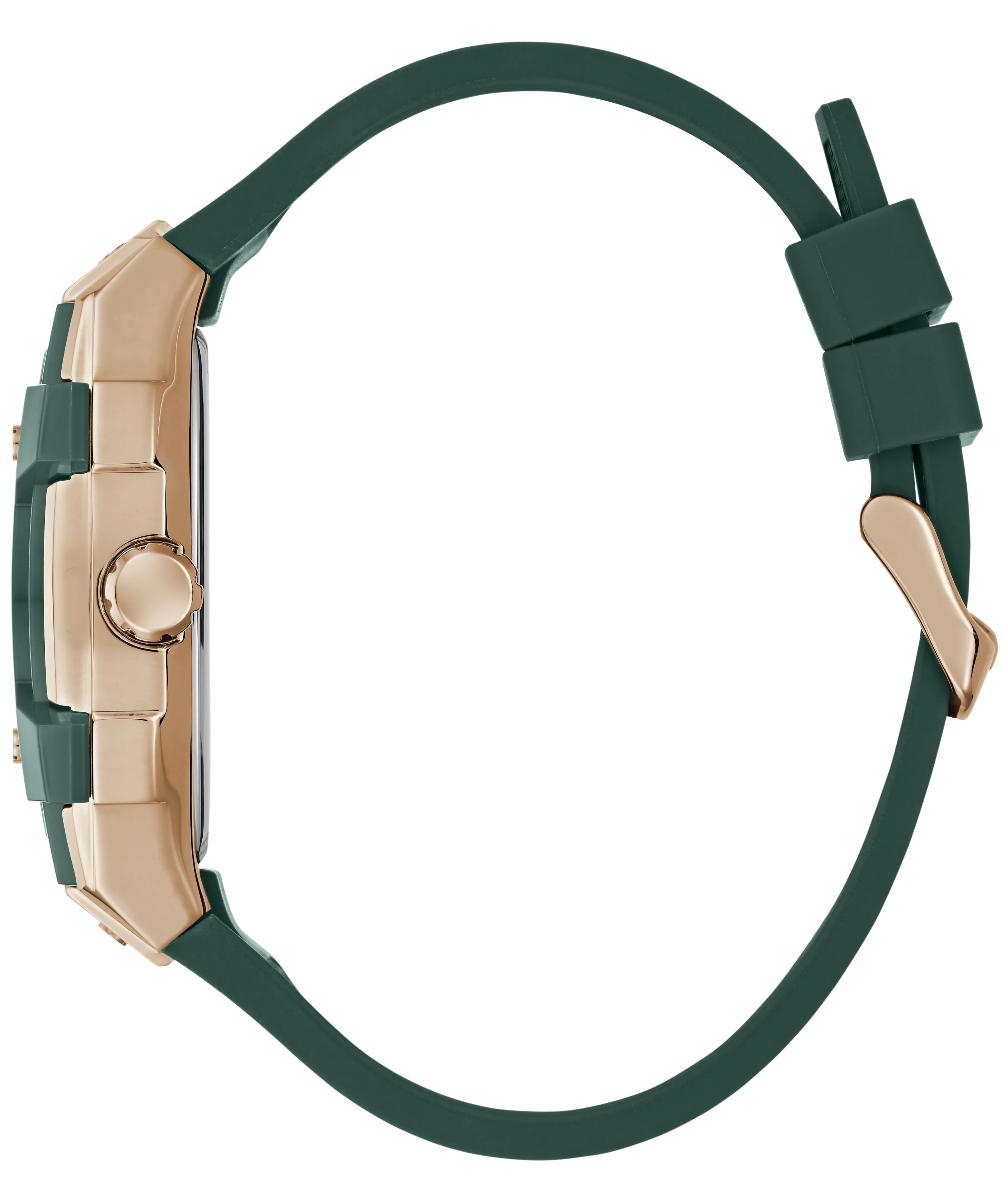 GUESS Mens Green Rose Gold Tone Multifunction Watch - Image 8