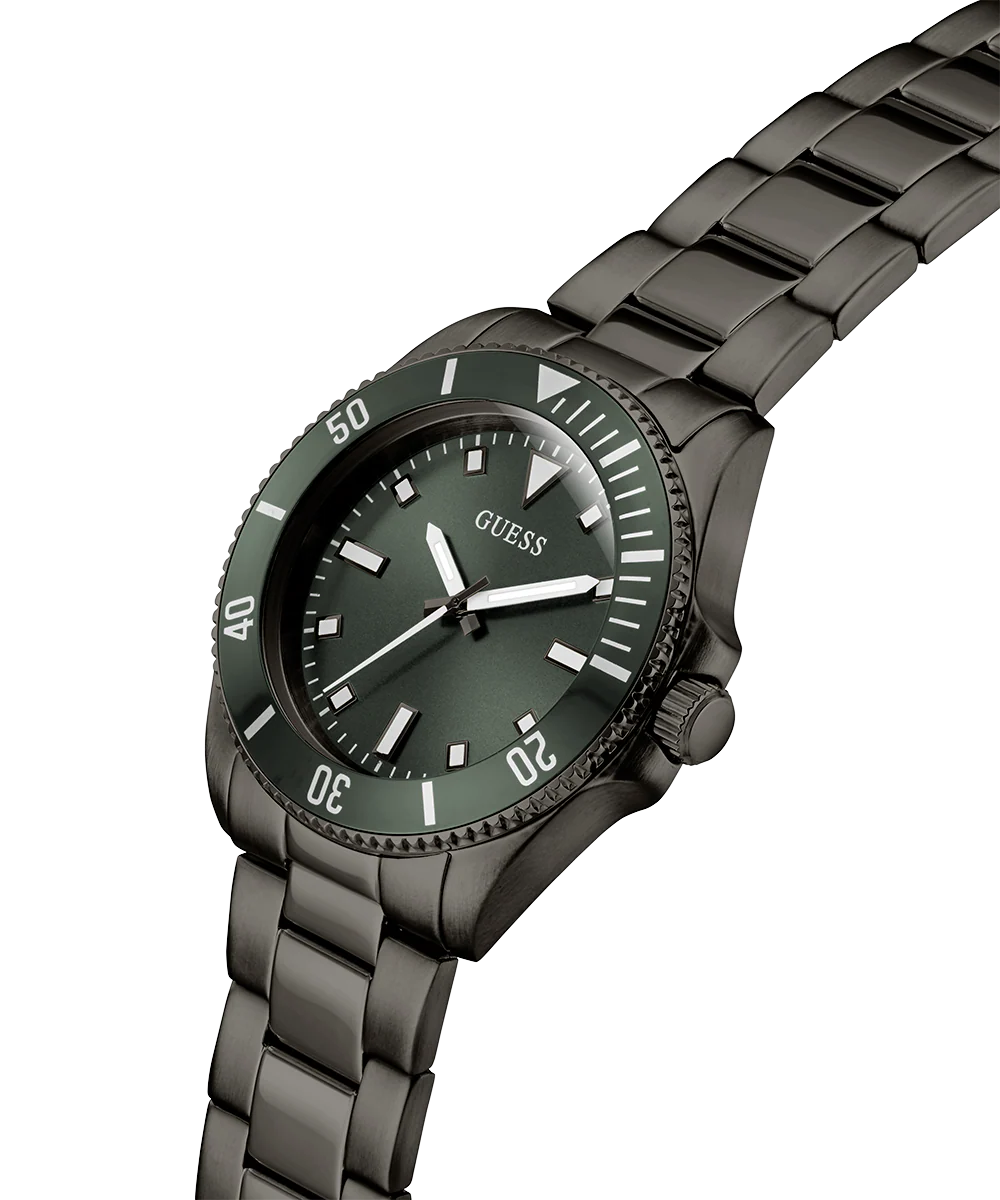 GUESS Mens Gunmetal Analog Watch - Image 2