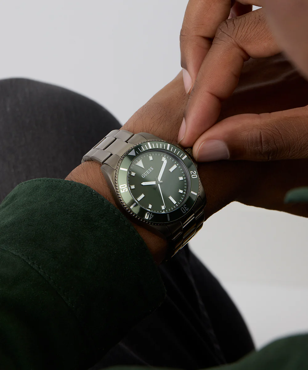 GUESS Mens Gunmetal Analog Watch - Image 3