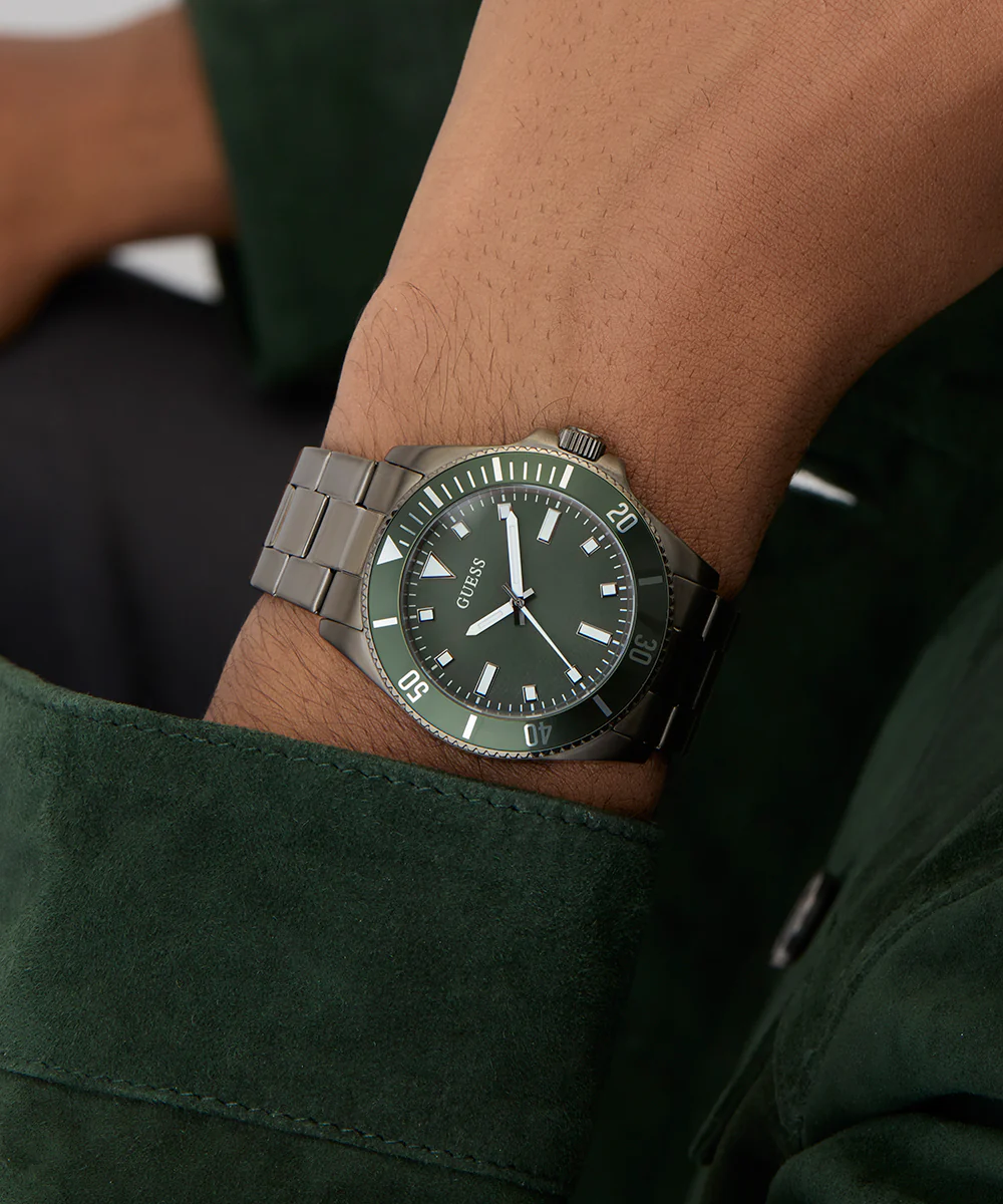GUESS Mens Gunmetal Analog Watch - Image 5