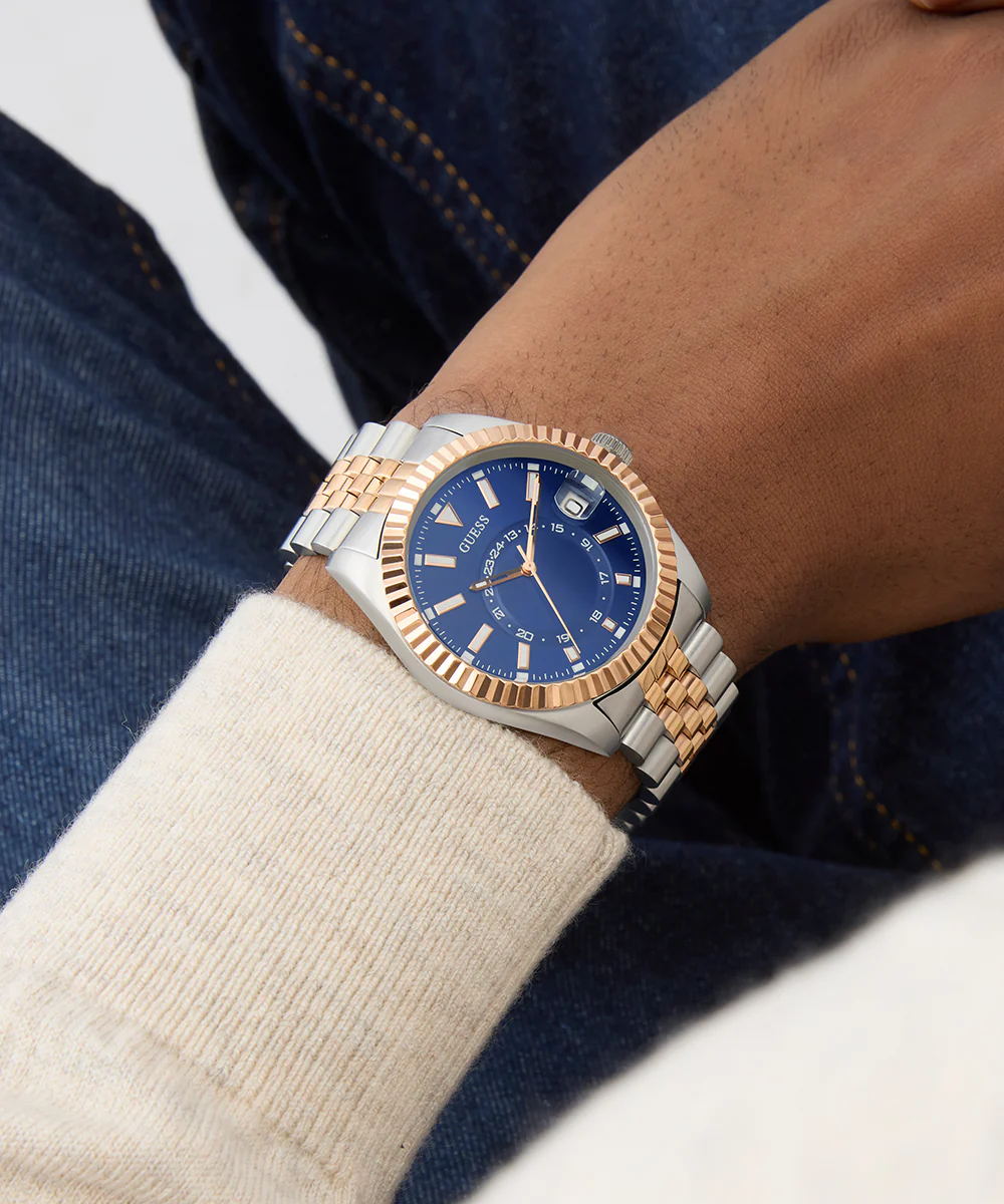GUESS Mens Jaden 2-Tone Multi-function Date Watch - Image 4