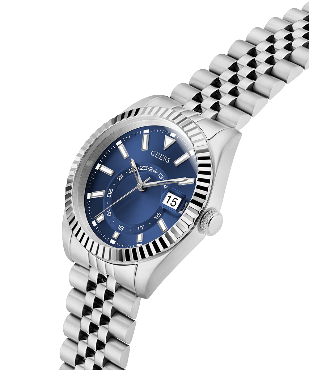 GUESS Mens Jaden Silver Tone Multi-function Date Watch - Image 2