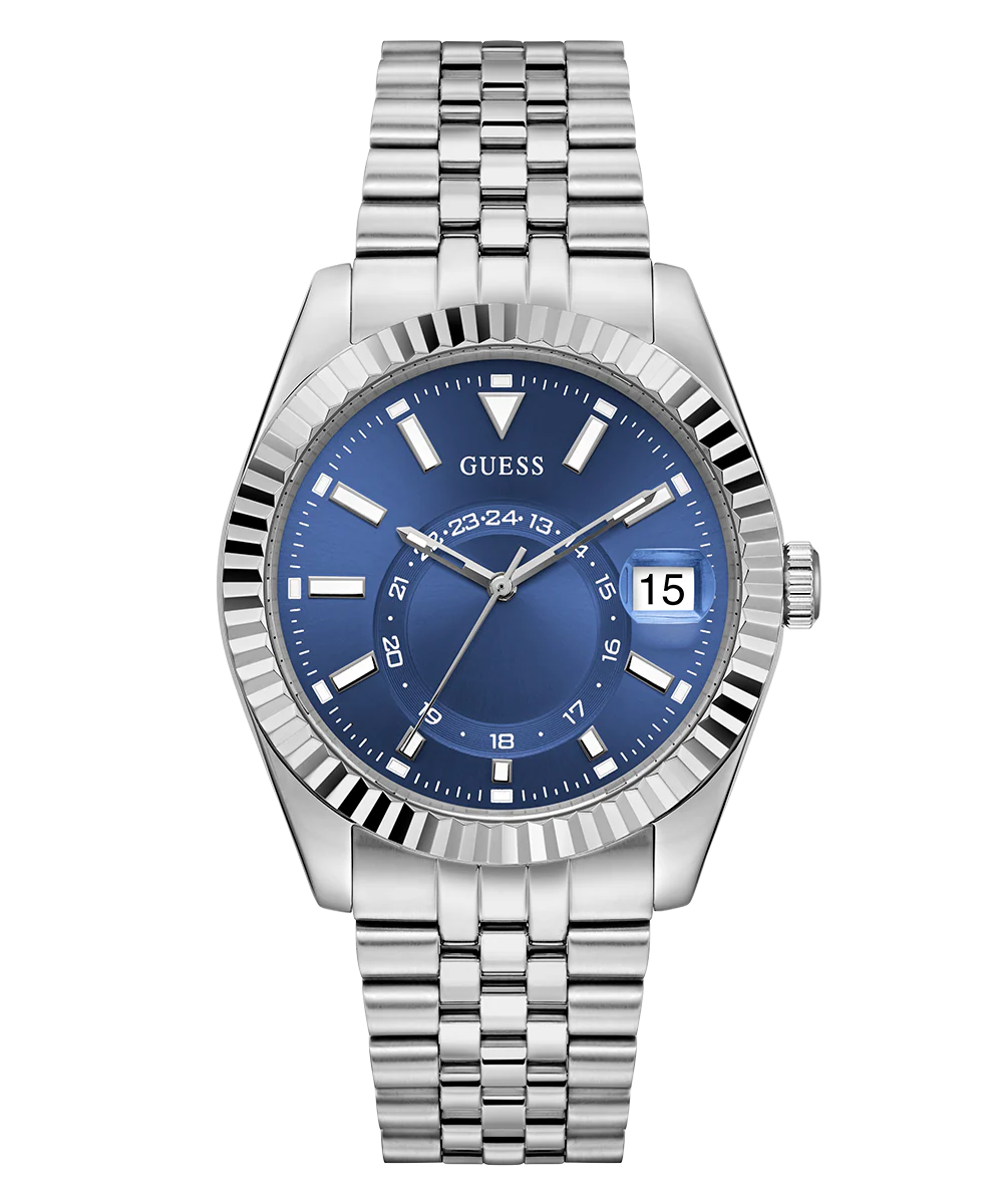 GUESS Mens Jaden Silver Tone Multi-function Date Watch - Image 4