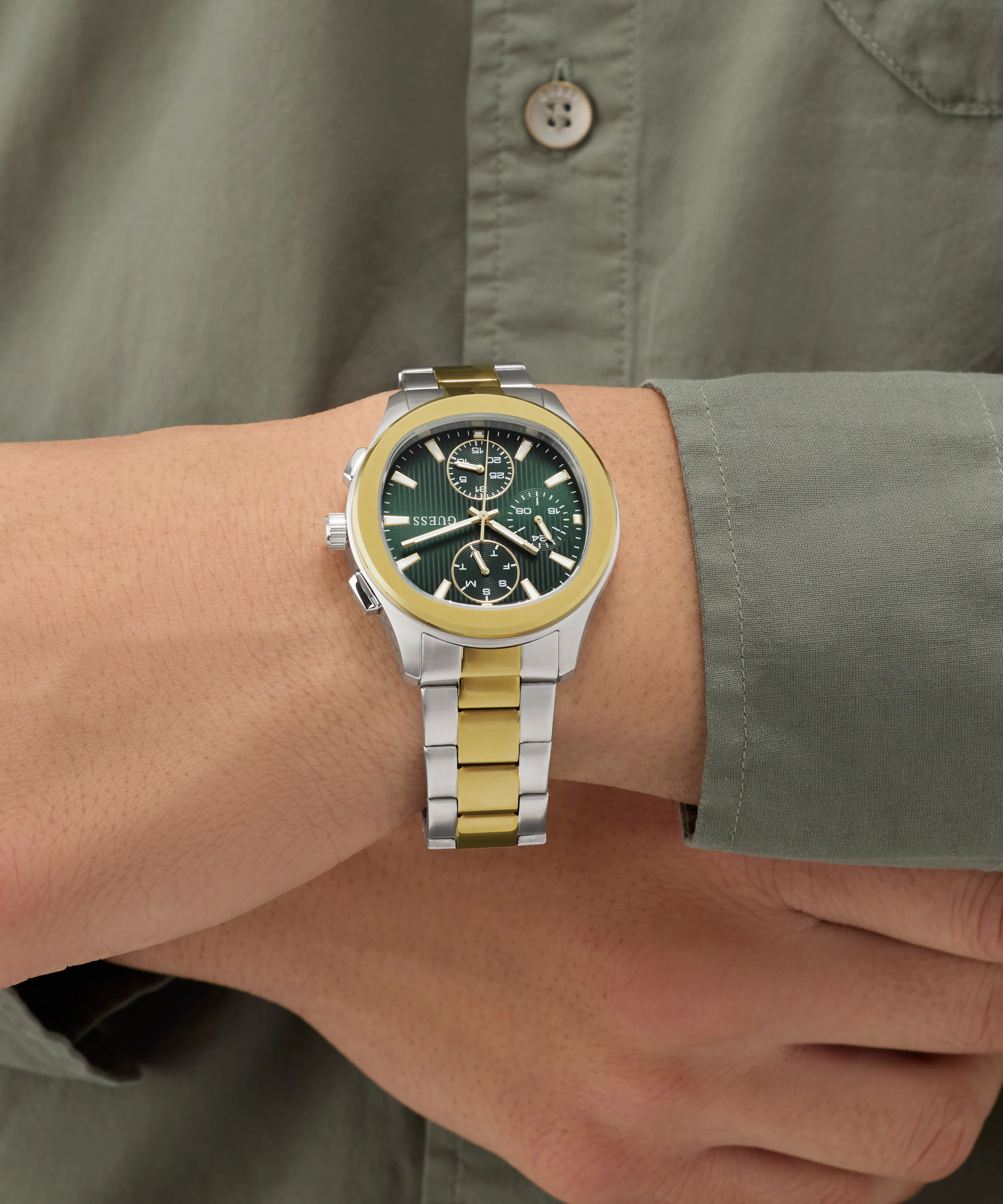 GUESS Mens Palmer 2-Tone Analog Watch - Image 5