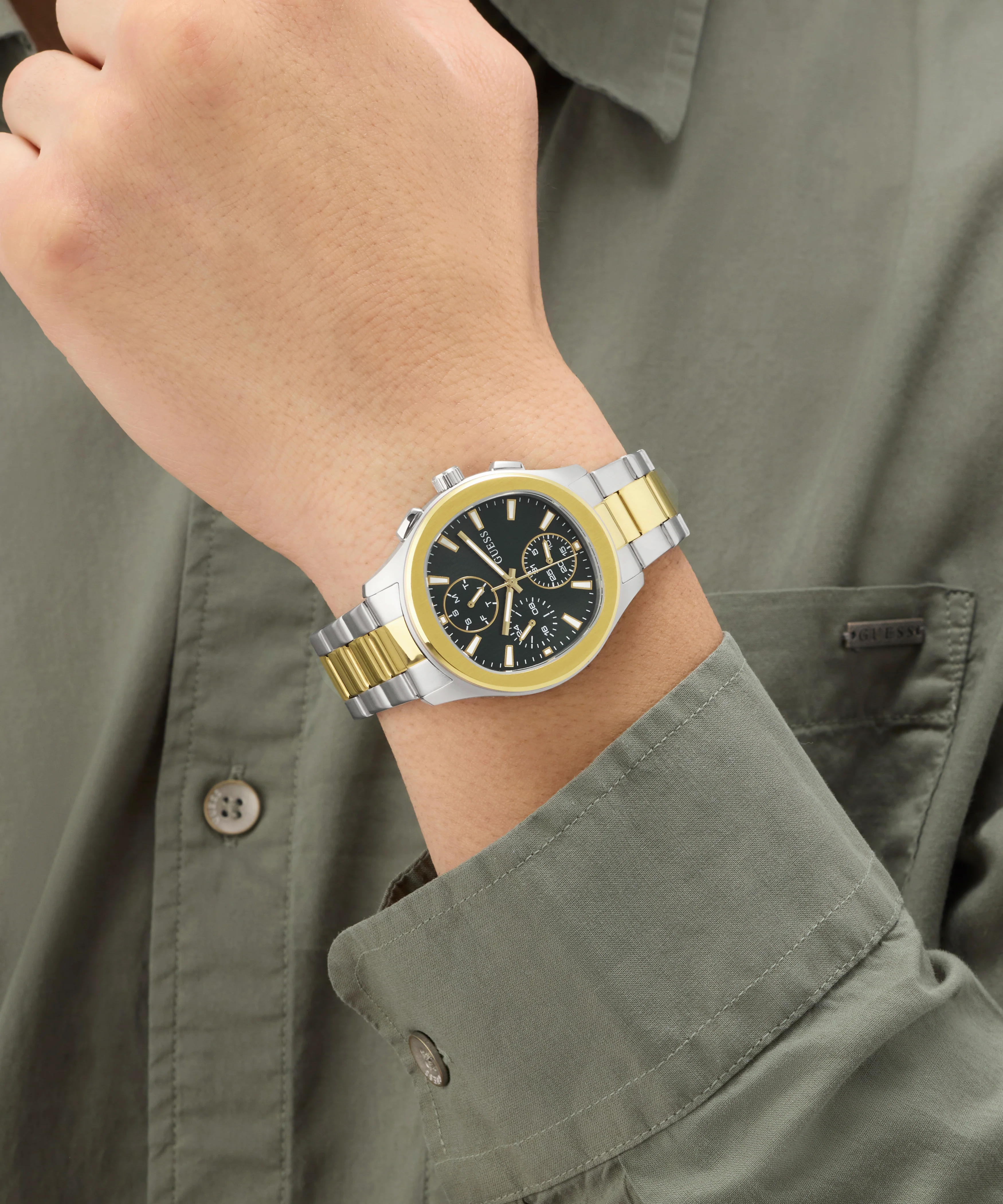 GUESS Mens Palmer 2-Tone Analog Watch - Image 6