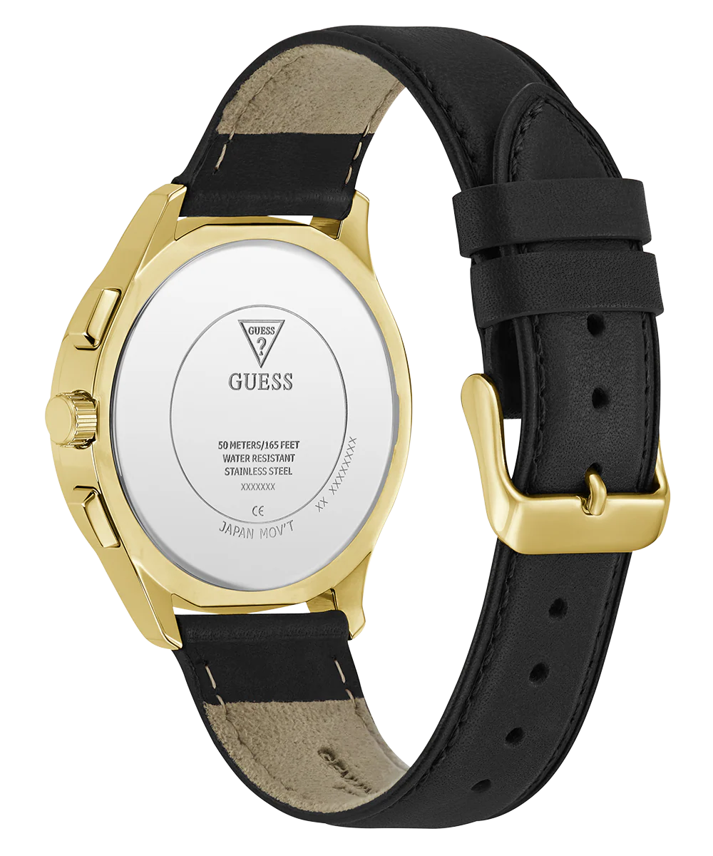 GUESS Mens Palmer Black Gold Tone Analog Watch - Image 7
