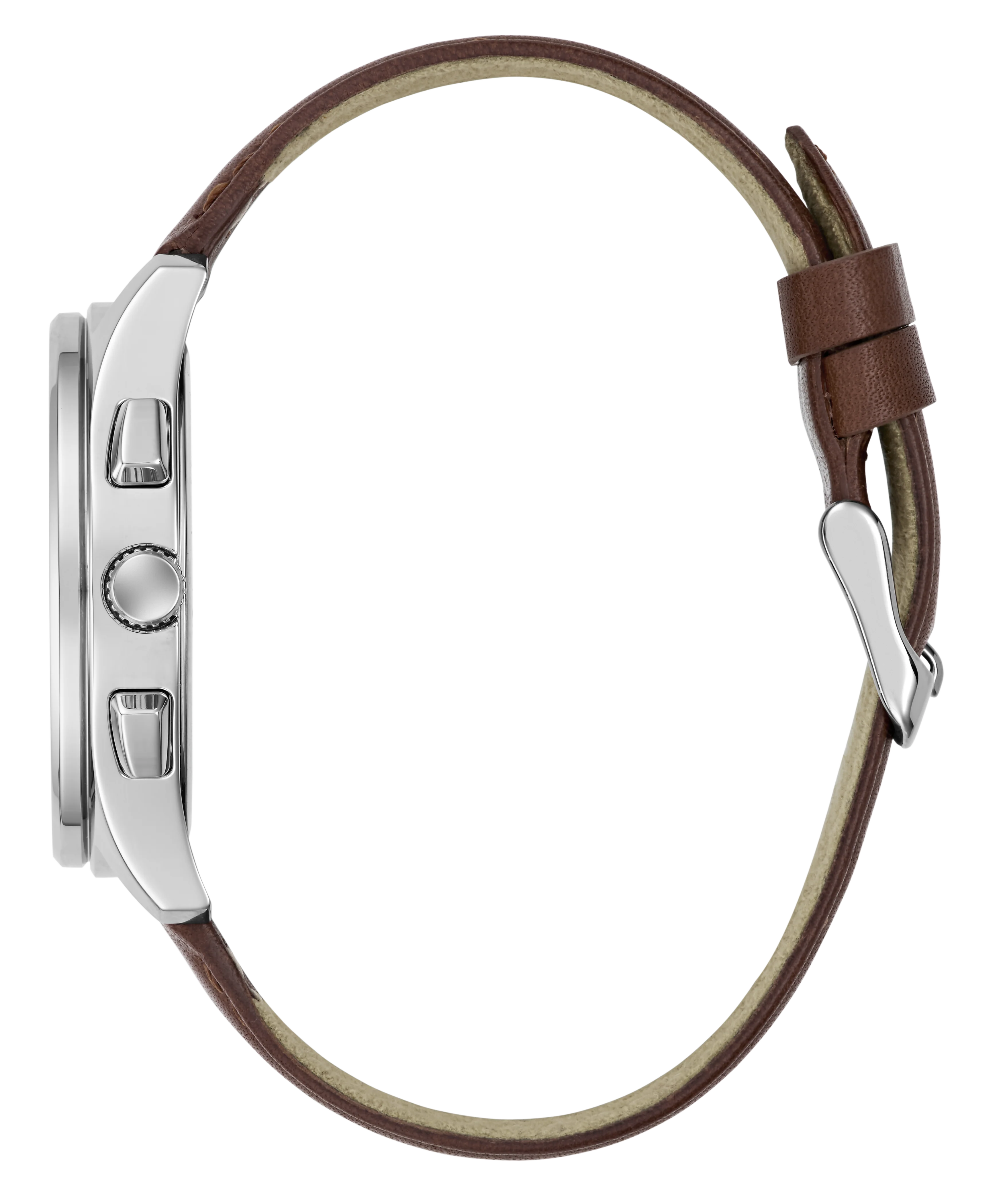GUESS Mens Palmer Light Brown Silver Tone Analog Watch - Image 8