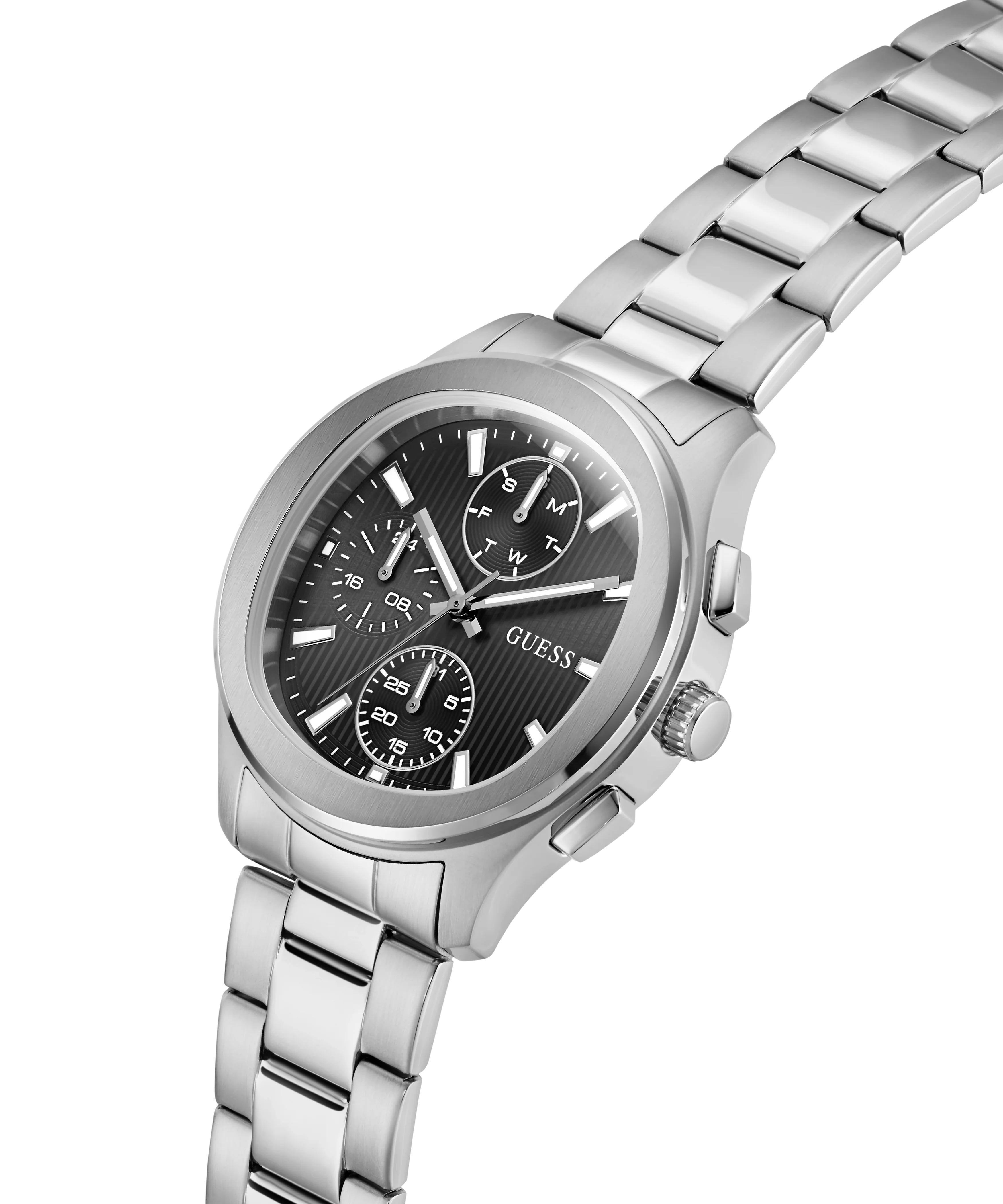 GUESS Mens Palmer Silver Tone Analog Watch - Image 2