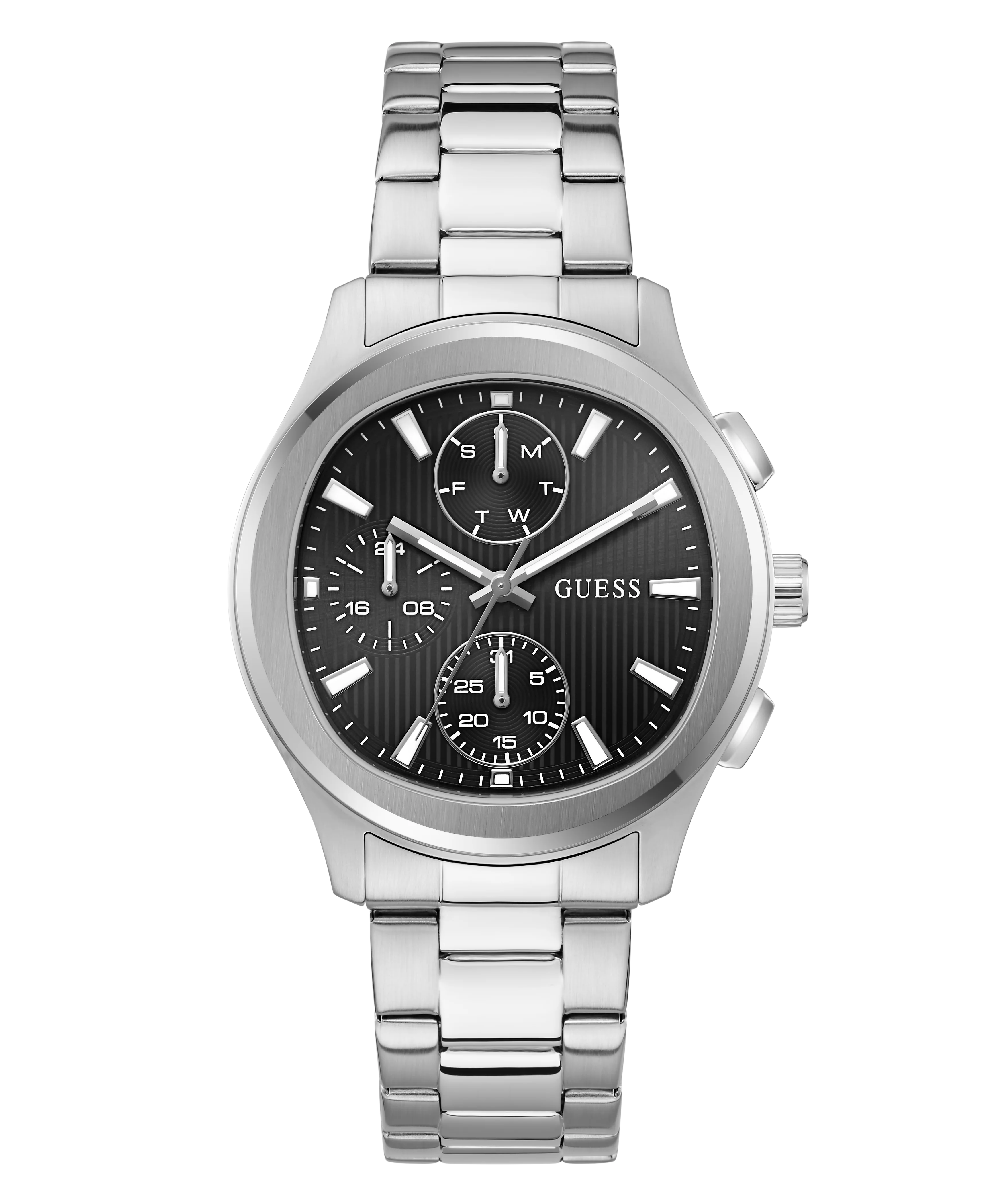GUESS Mens Palmer Silver Tone Analog Watch - Image 4