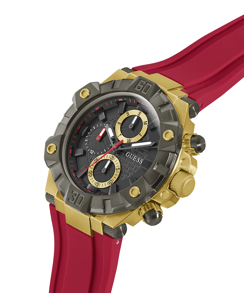 GUESS Mens Red 2-Tone Multi-function Watch - Image 2