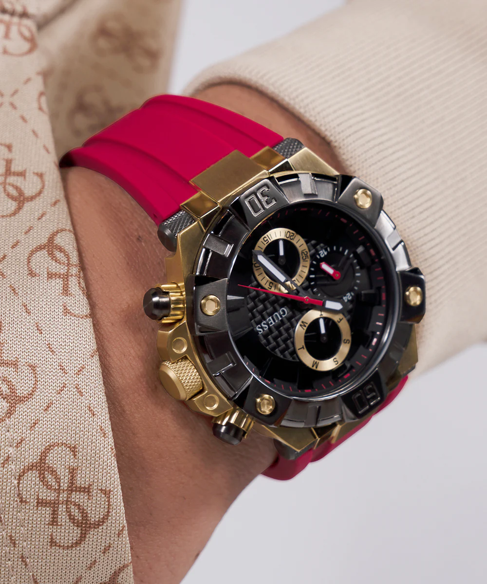 GUESS Mens Red 2-Tone Multi-function Watch - Image 3