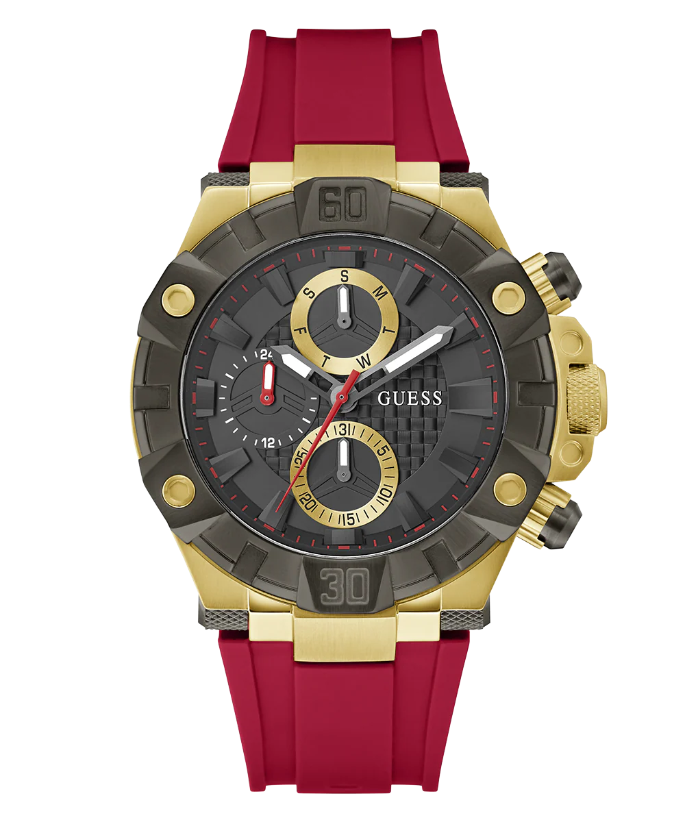 GUESS Mens Red 2-Tone Multi-function Watch - Image 4