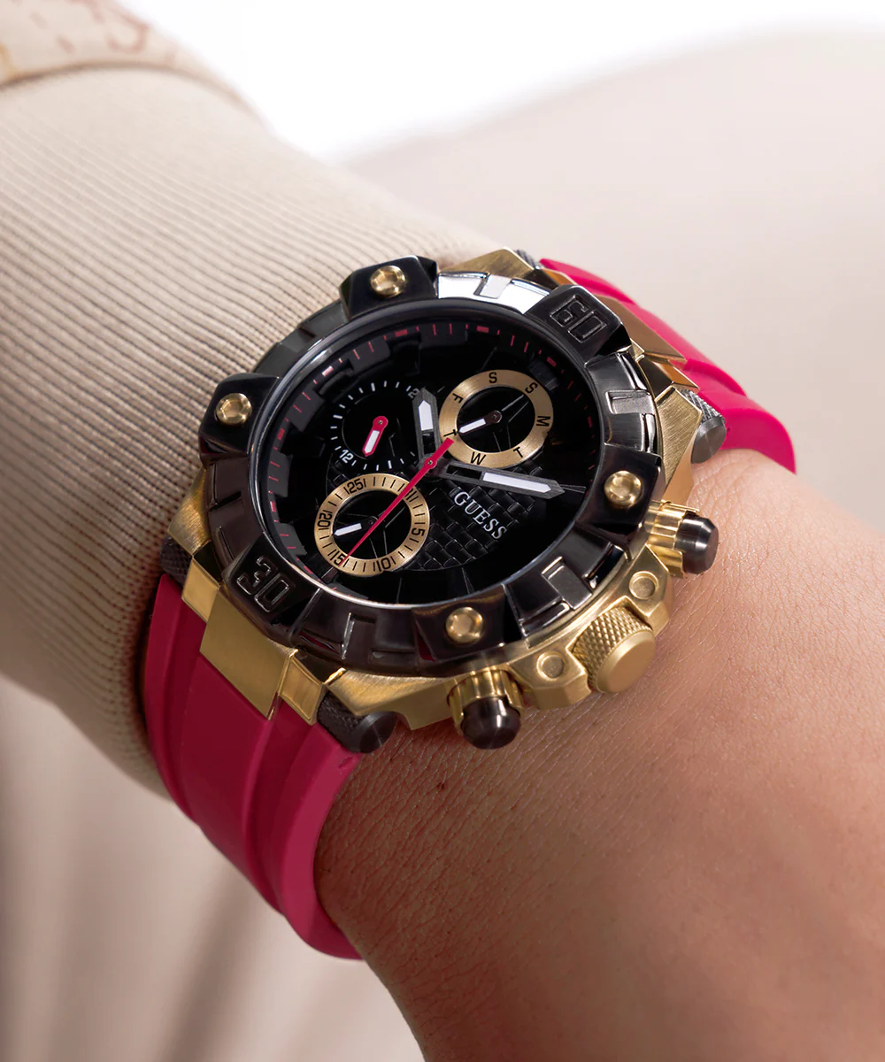 GUESS Mens Red 2-Tone Multi-function Watch - Image 5