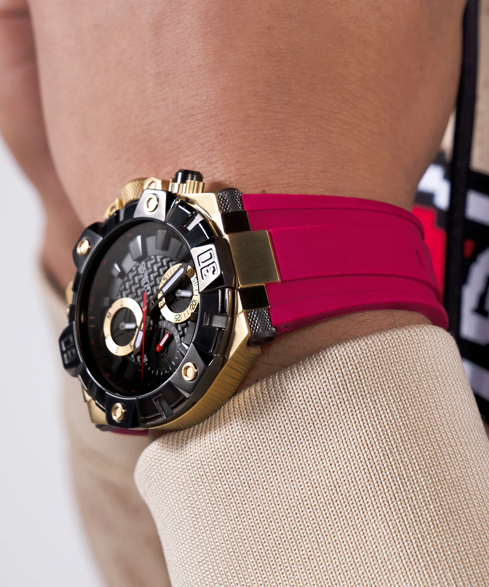 GUESS Mens Red 2-Tone Multi-function Watch - Image 6