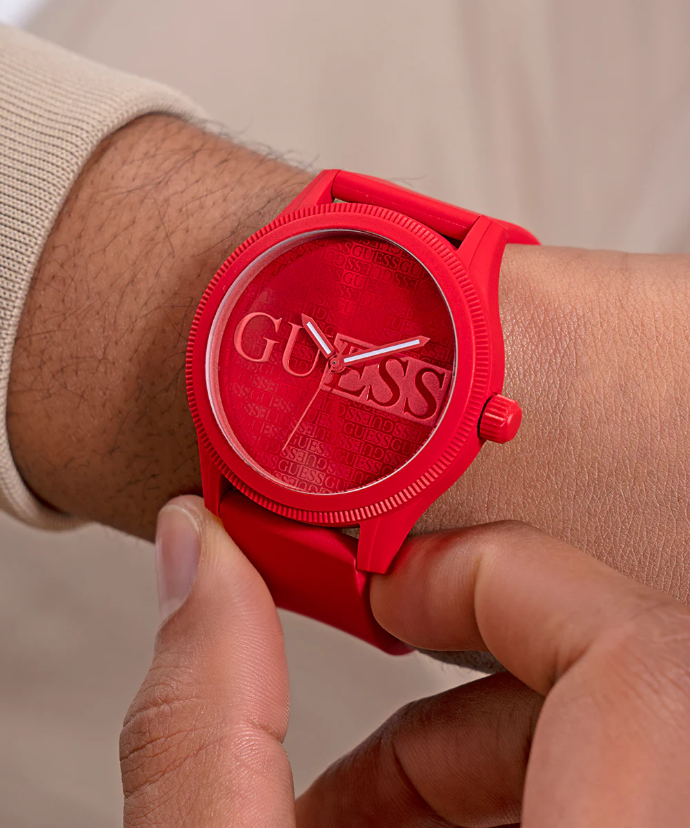 GUESS Mens Red Analog Watch - Image 4