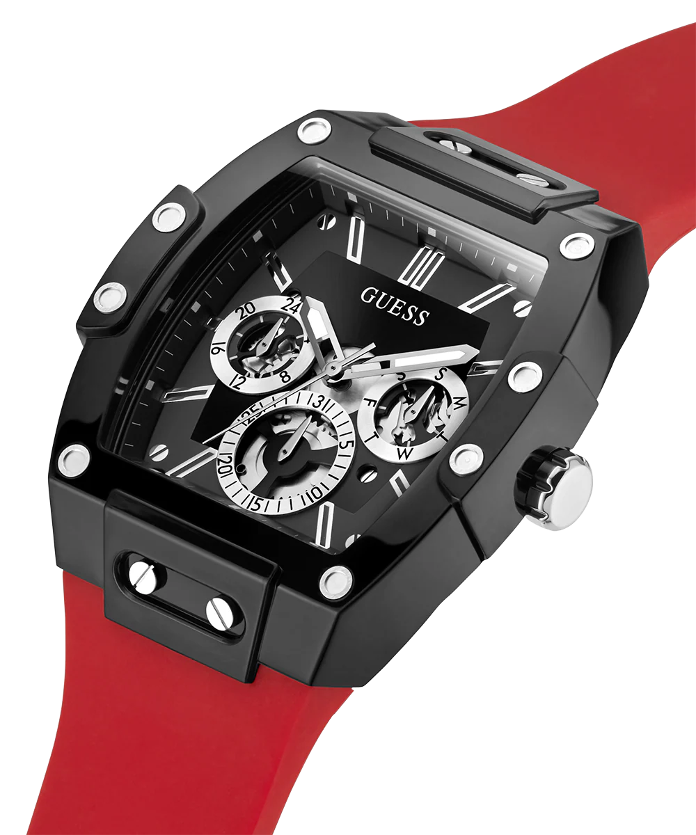 GUESS Mens Red Black Multi-function Watch - Image 2