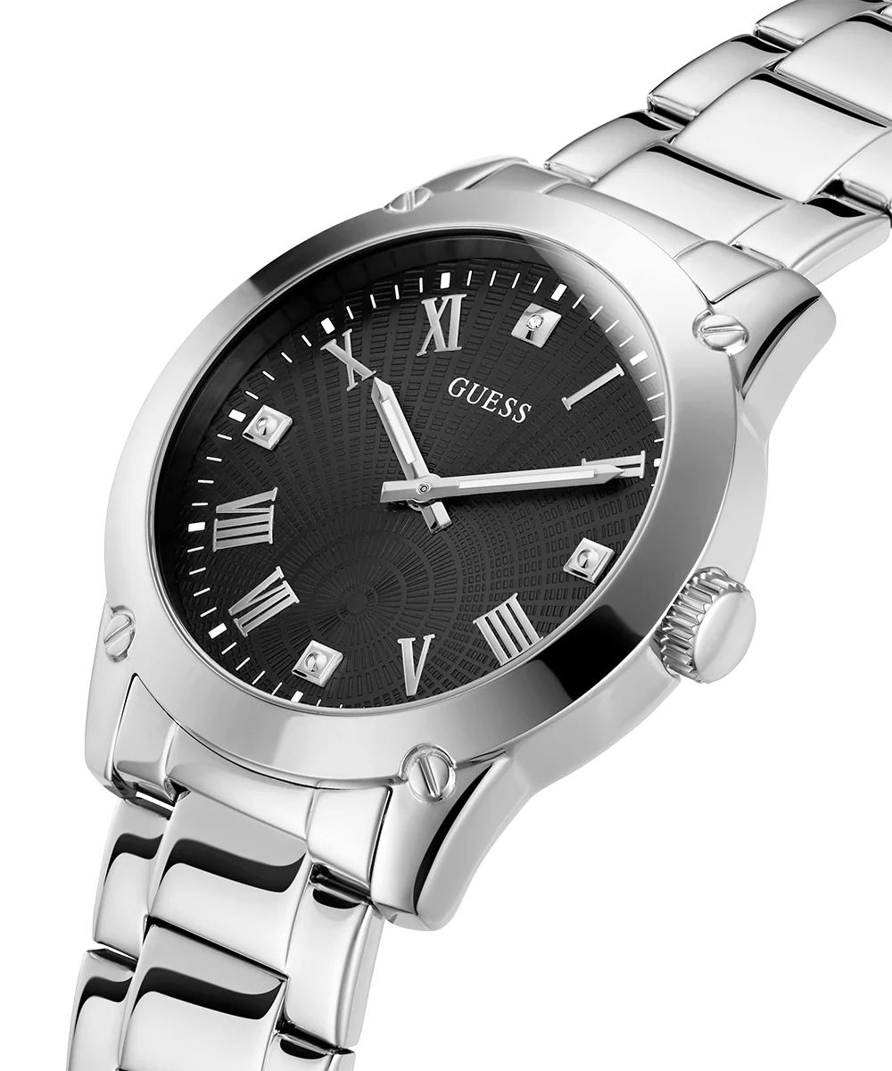GUESS Mens Silver Tone Analog Watch - Image 2