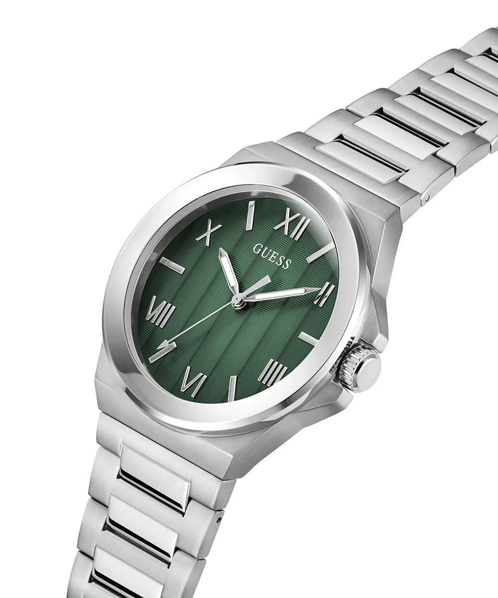GUESS Mens Silver Tone Analog Watch - Image 3