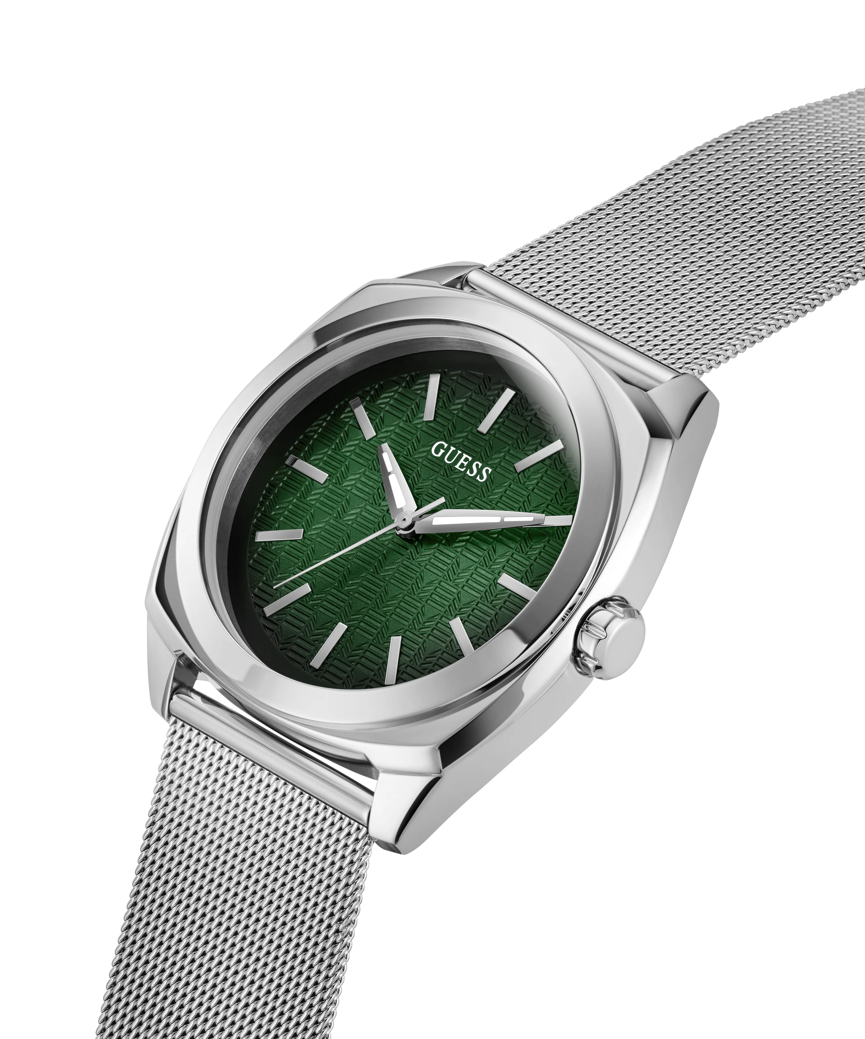 GUESS Mens Silver Tone Analog Watch - Image 2