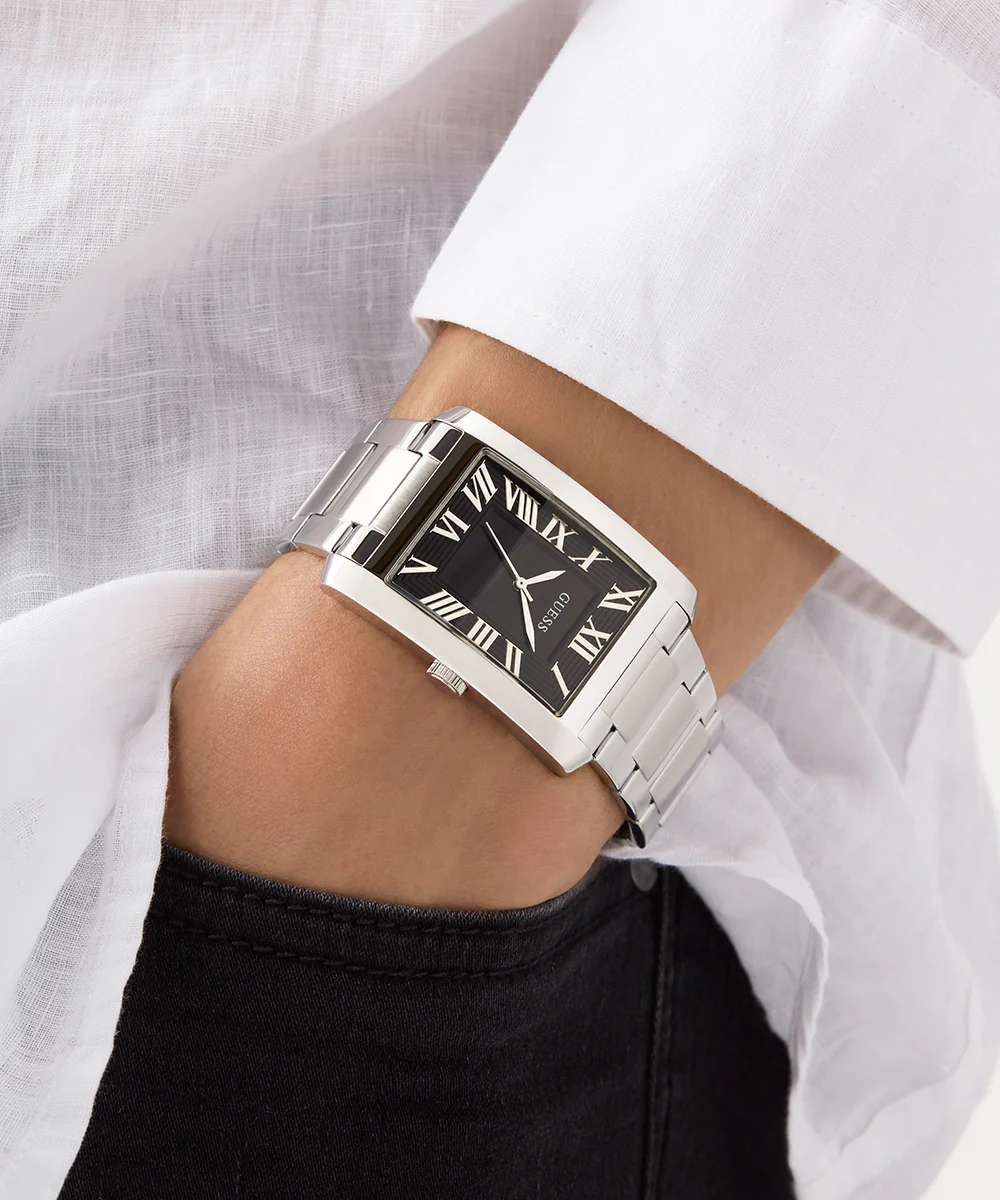 GUESS Mens Silver Tone Analog Watch - Image 4