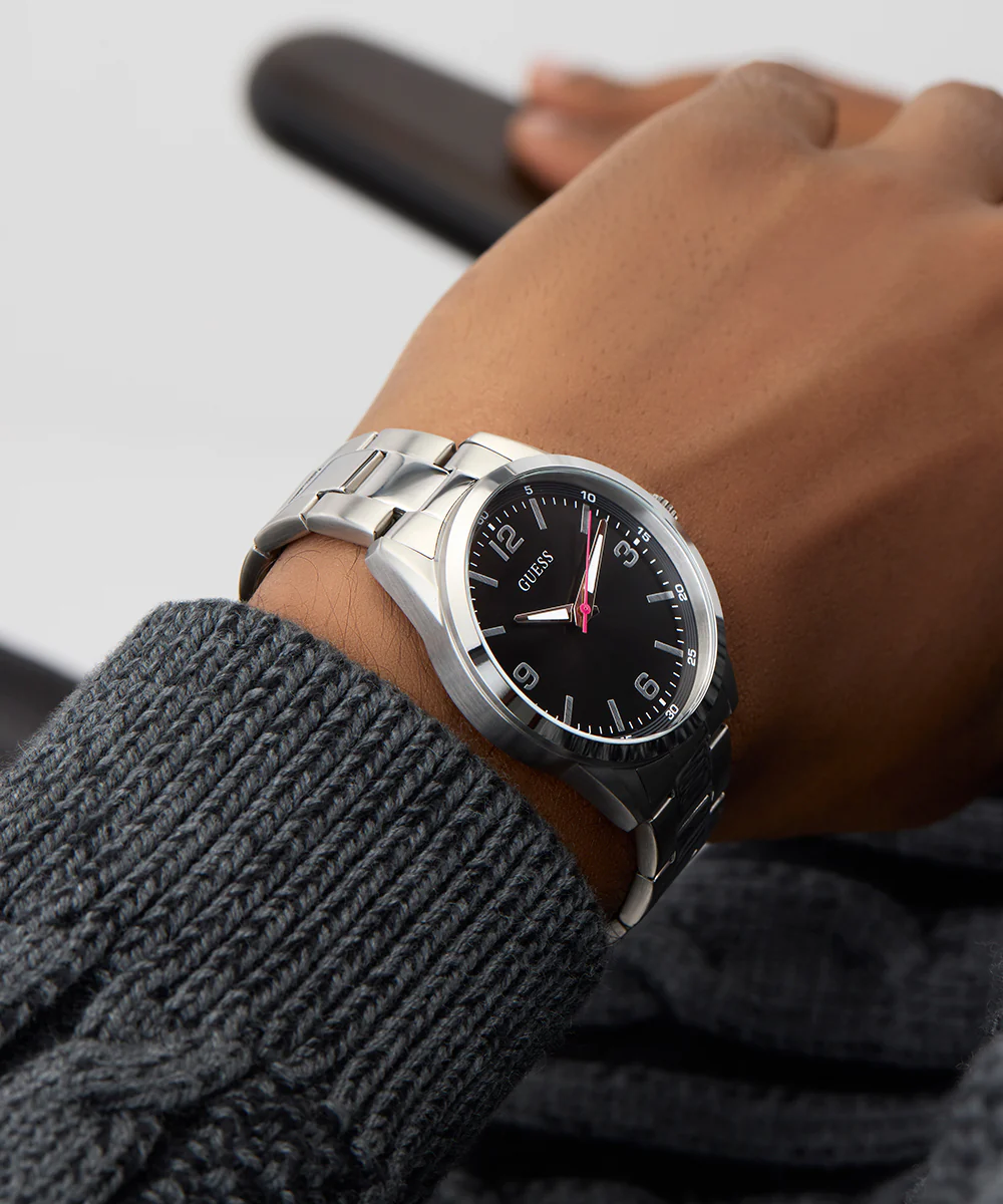 GUESS Mens Silver Tone Analog Watch - Image 6