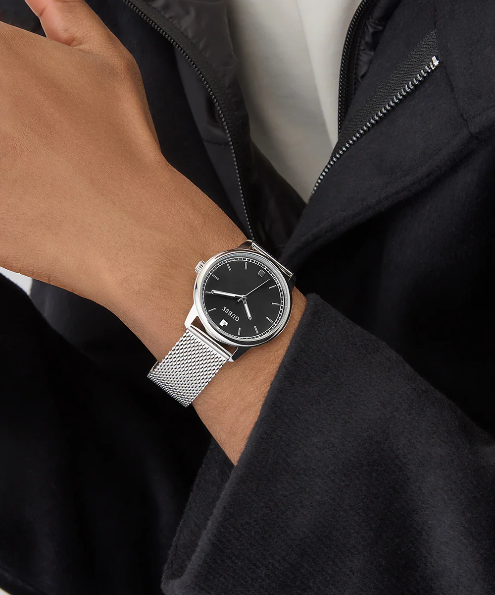 GUESS Mens Silver Tone Analog Watch - Image 3