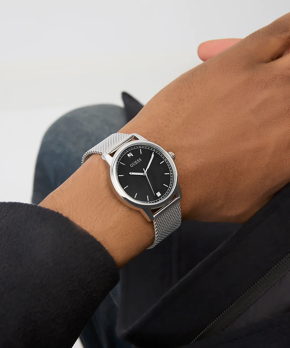 GUESS Mens Silver Tone Analog Watch - Image 6