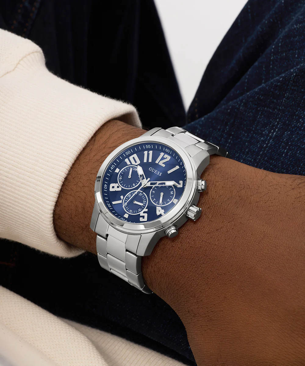 GUESS Mens Silver Tone Analog Watch - Image 5