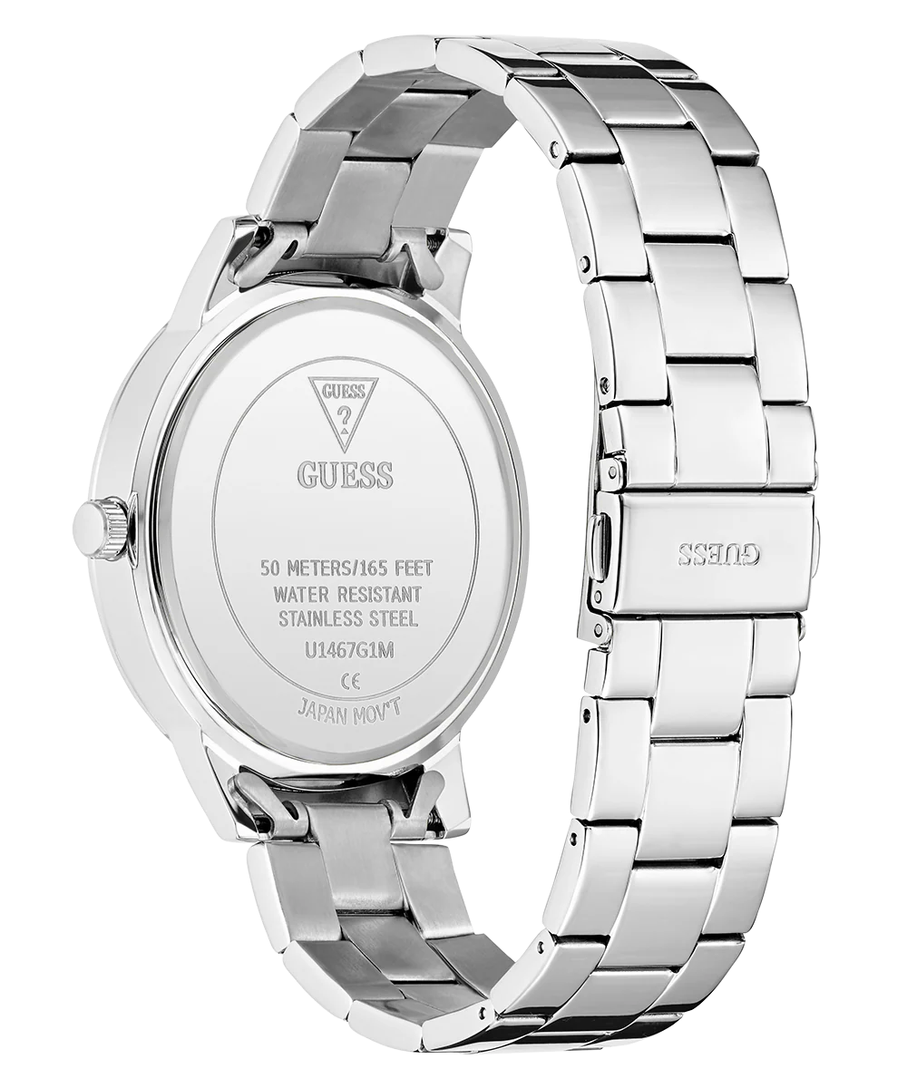 GUESS Mens Silver Tone Analog Watch - Image 2