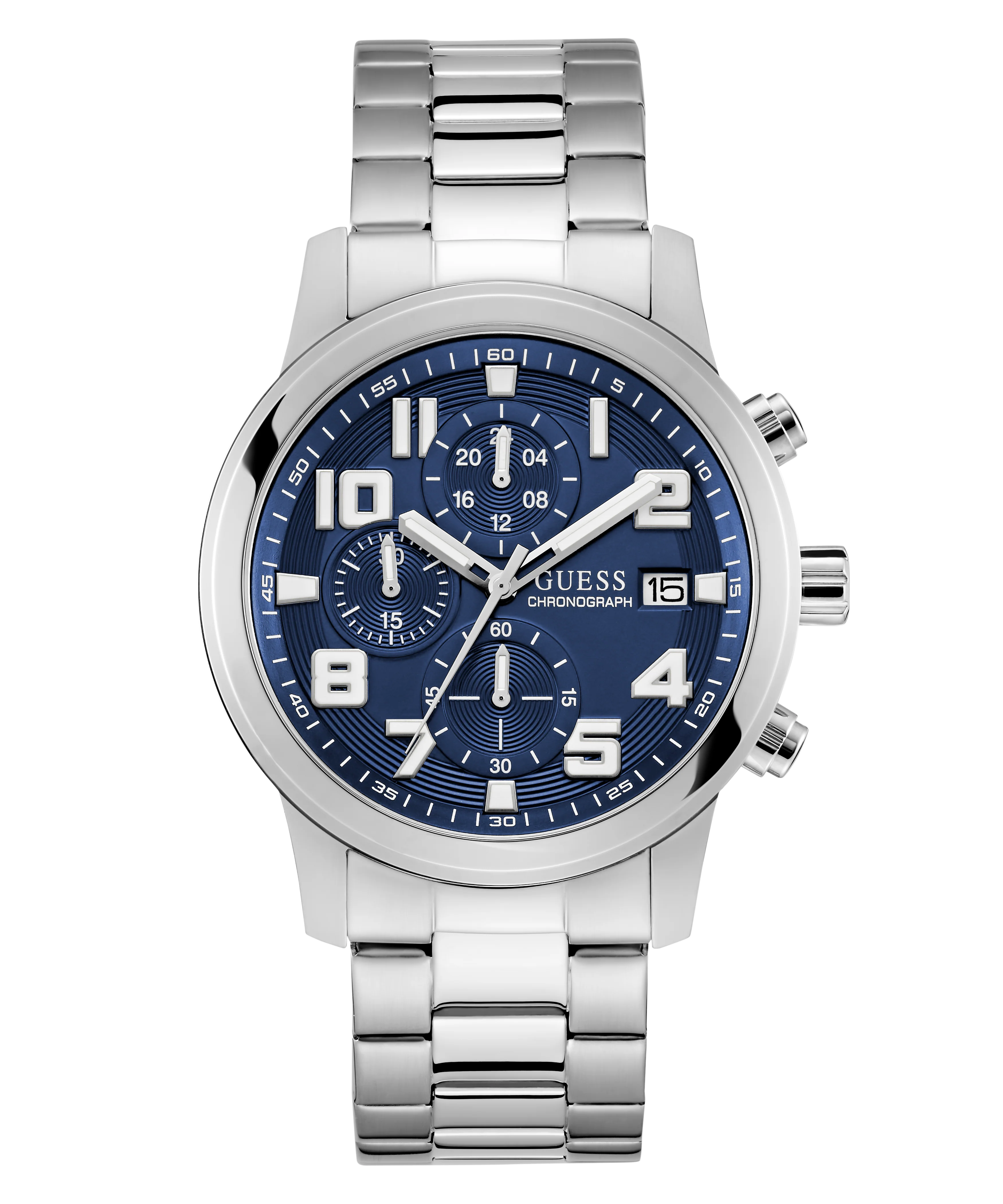 GUESS Mens Silver Tone Chronograph Watch - Image 4