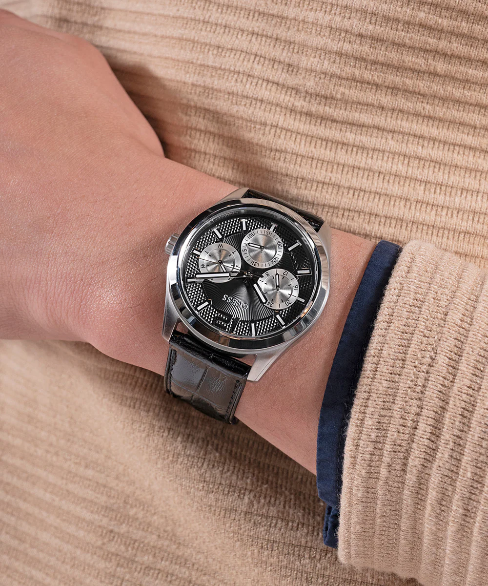 GUESS Mens Silver Tone Multi-function Watch Gift Set - Image 2