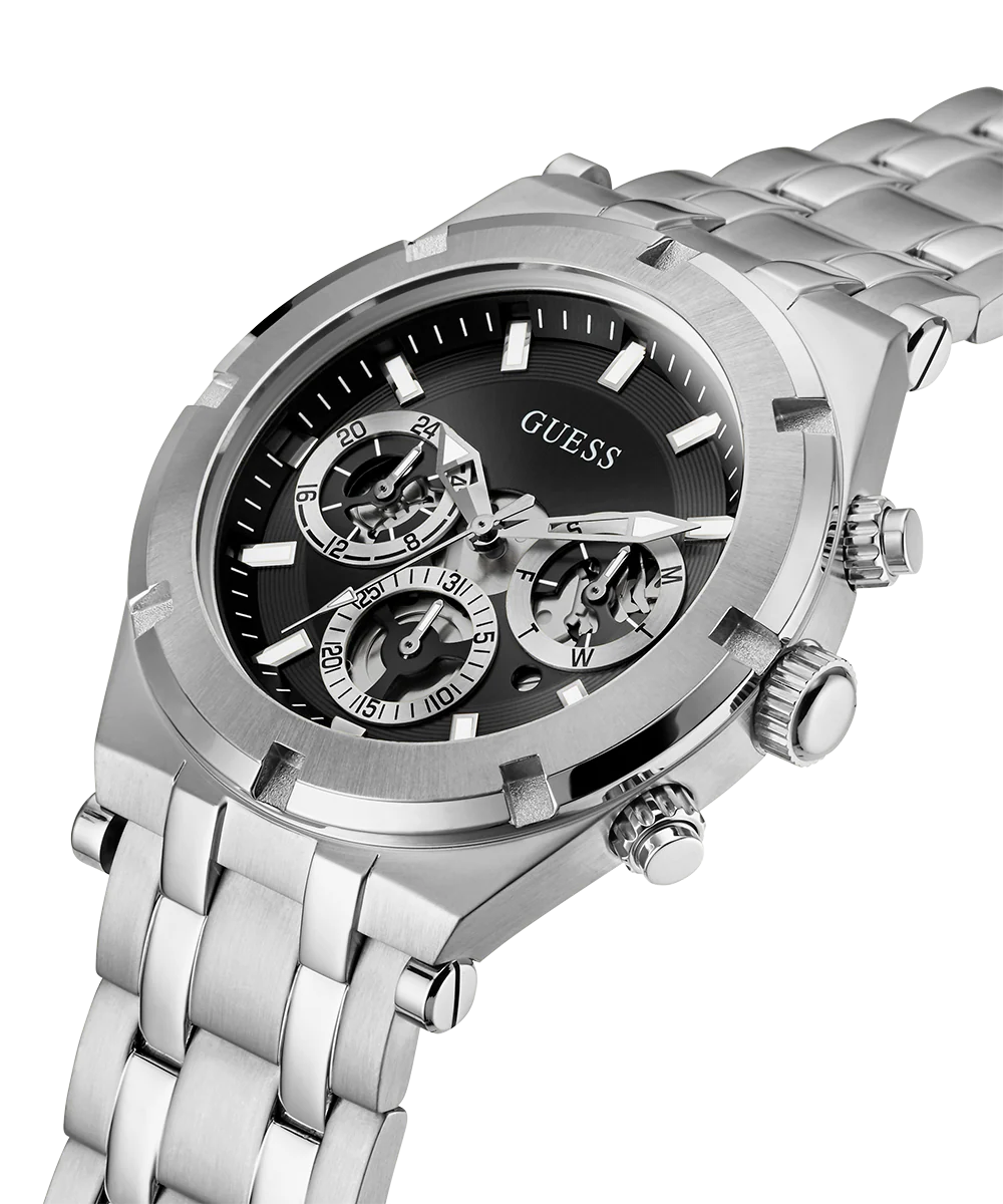 GUESS Mens Silver Tone Multi-function Watch - Image 2