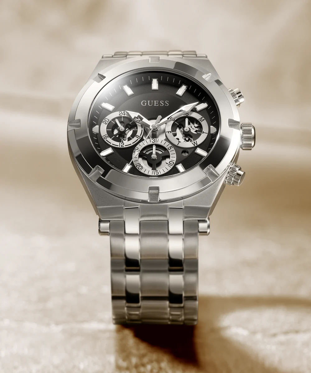 GUESS Mens Silver Tone Multi-function Watch - Image 3