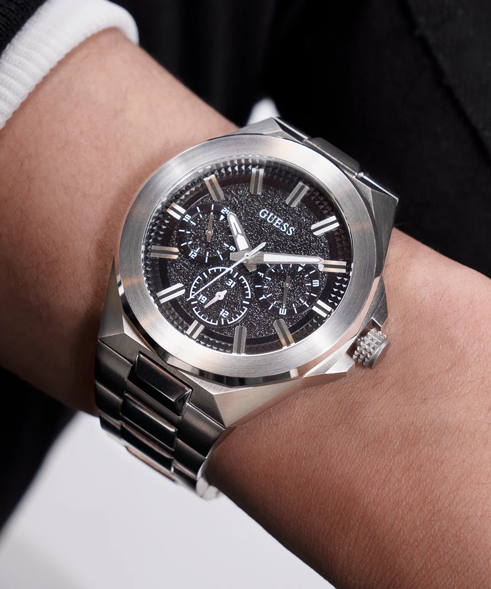 GUESS Mens Silver Tone Multi-function Watch - Image 5