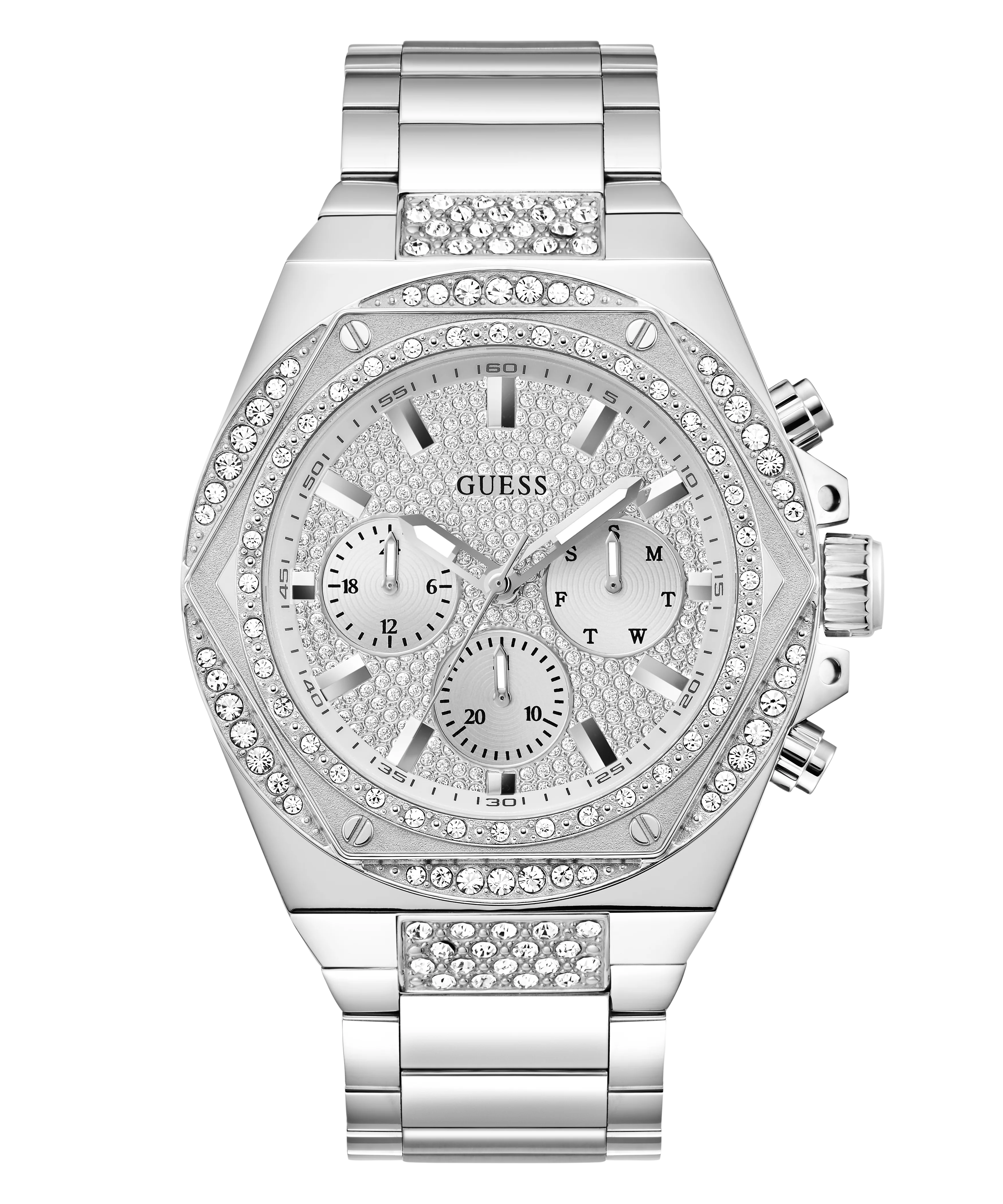 GUESS Mens Silver Tone Multi-function Watch - Image 4