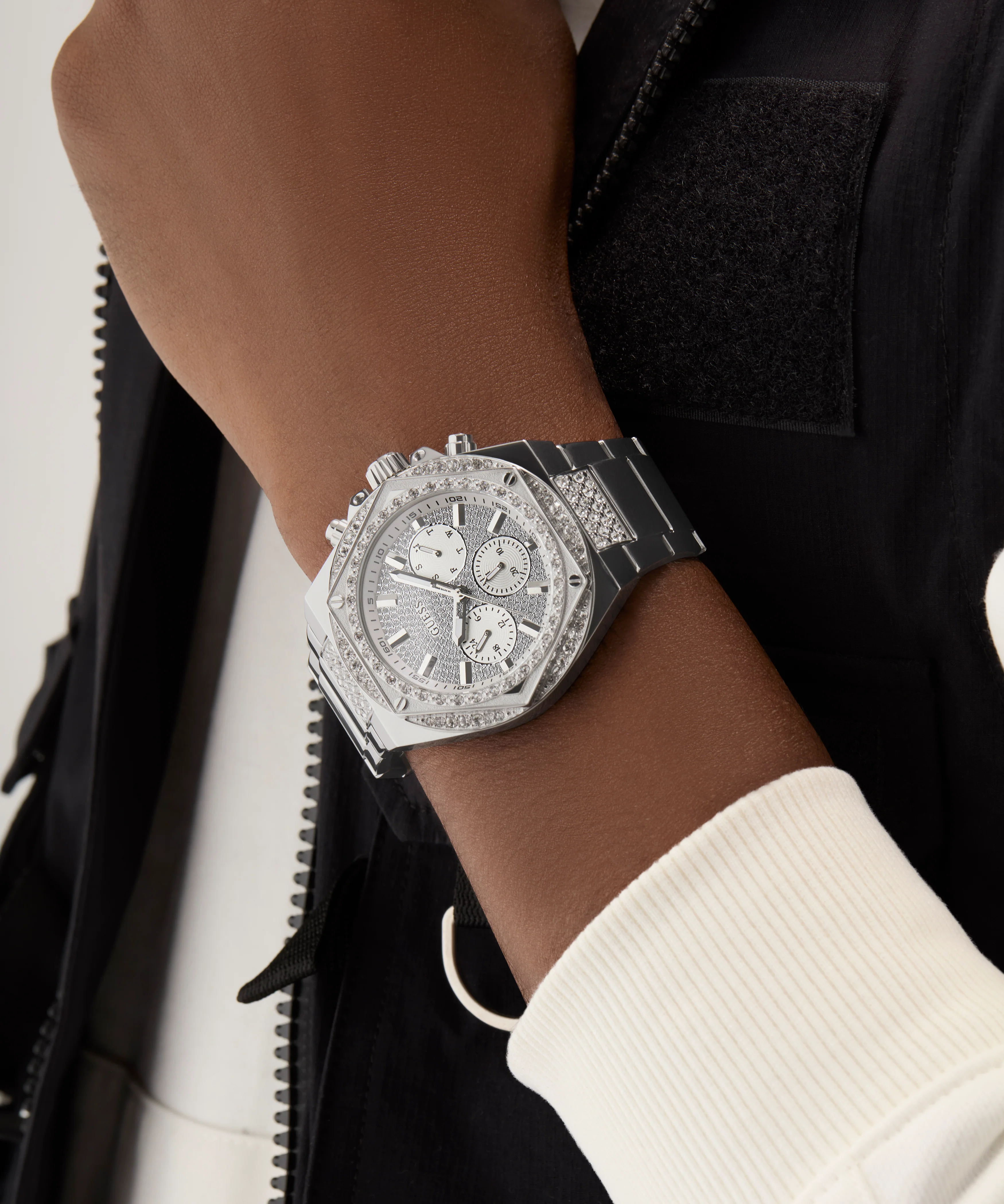 GUESS Mens Silver Tone Multi-function Watch - Image 5