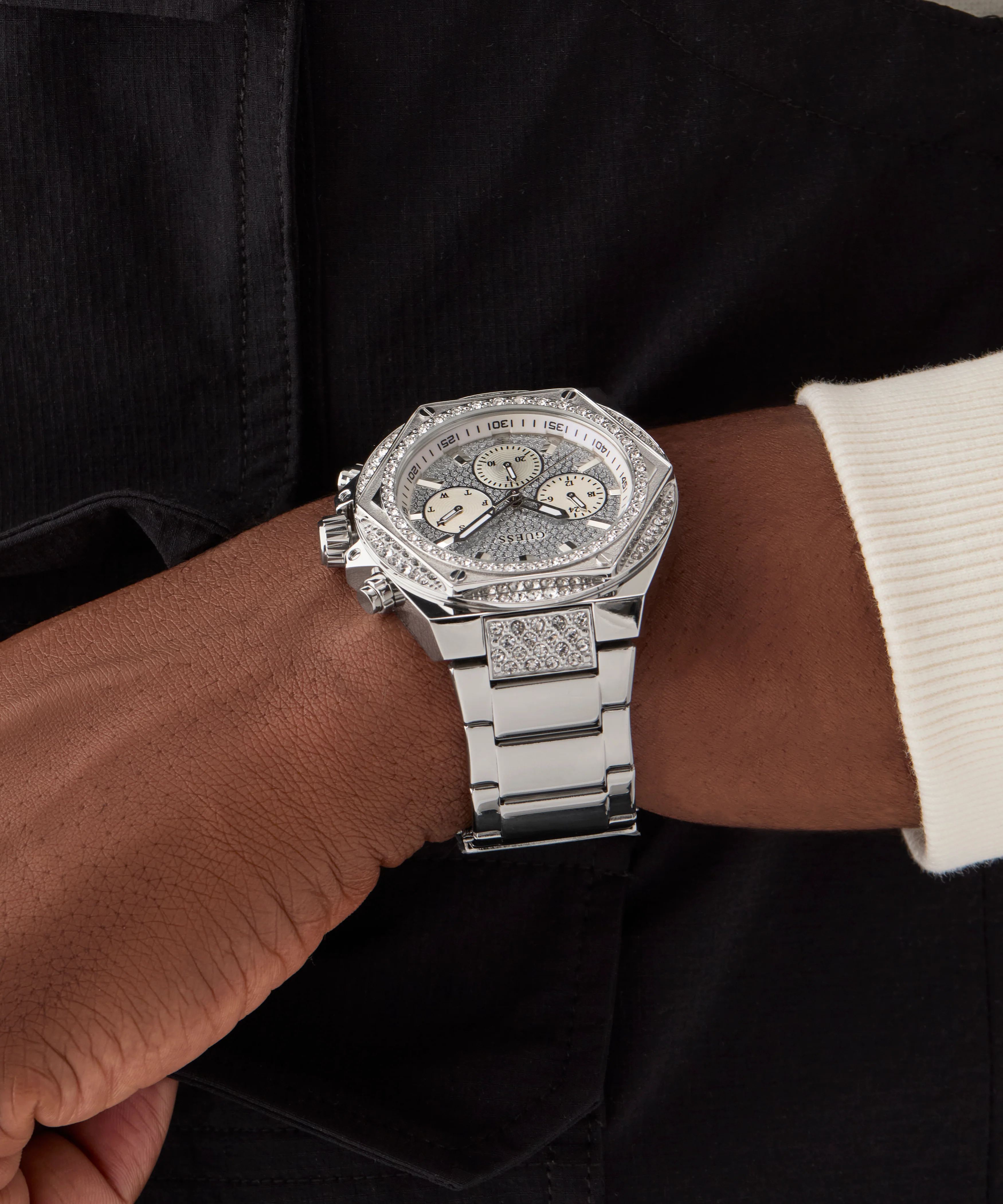 GUESS Mens Silver Tone Multi-function Watch - Image 6